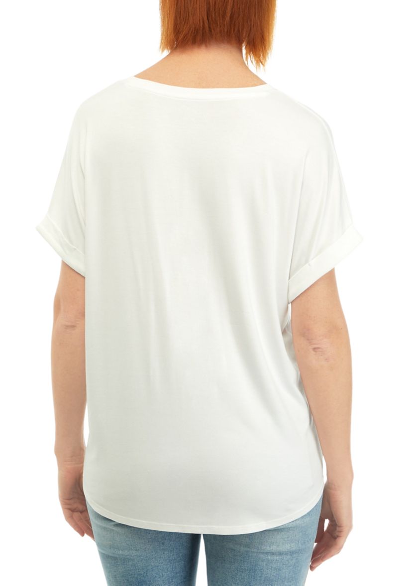 Womens Short Sleeve Luxe V-Neck T-Shirt