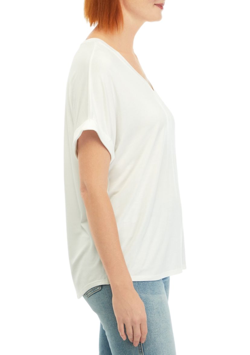 Womens Short Sleeve Luxe V-Neck T-Shirt