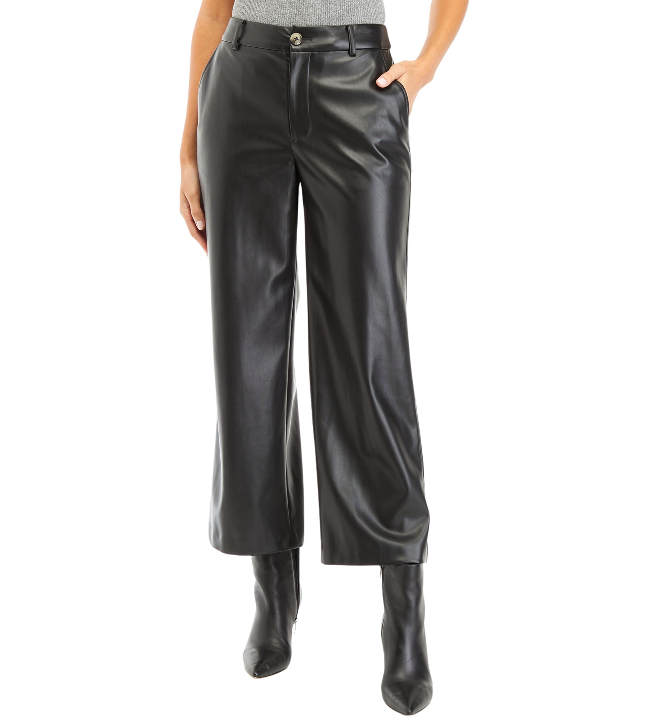 Womens High Rise Straight Ankle Pants