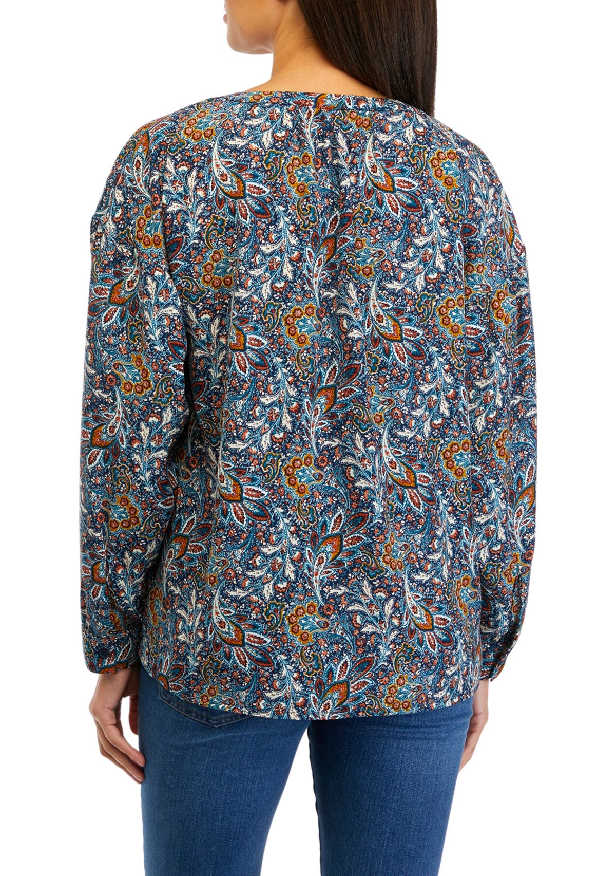 Womens Printed Popover Top