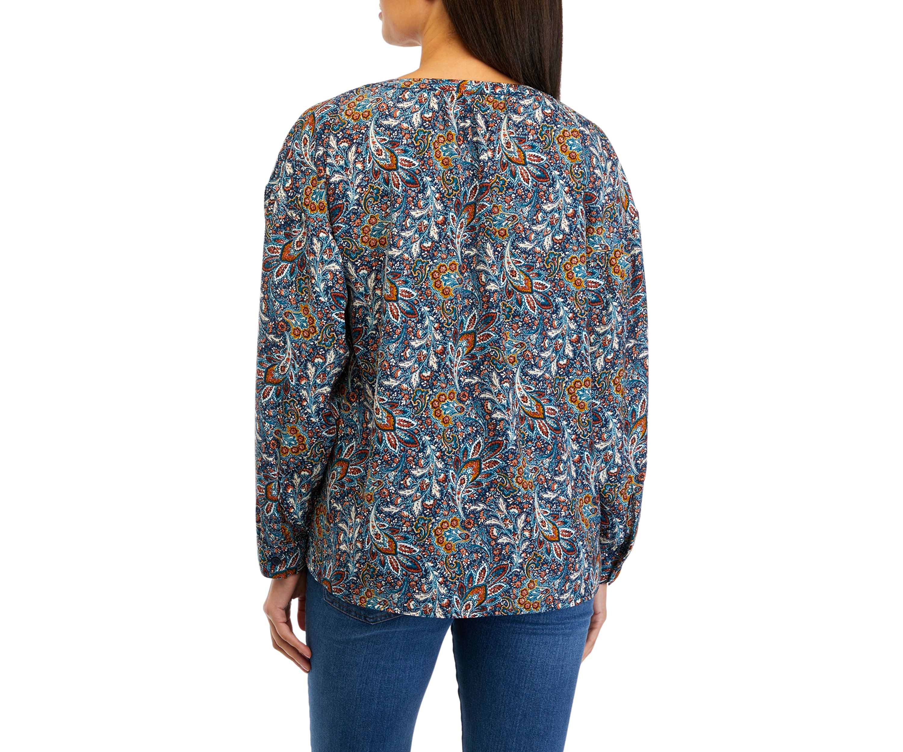 Womens Printed Popover Top
