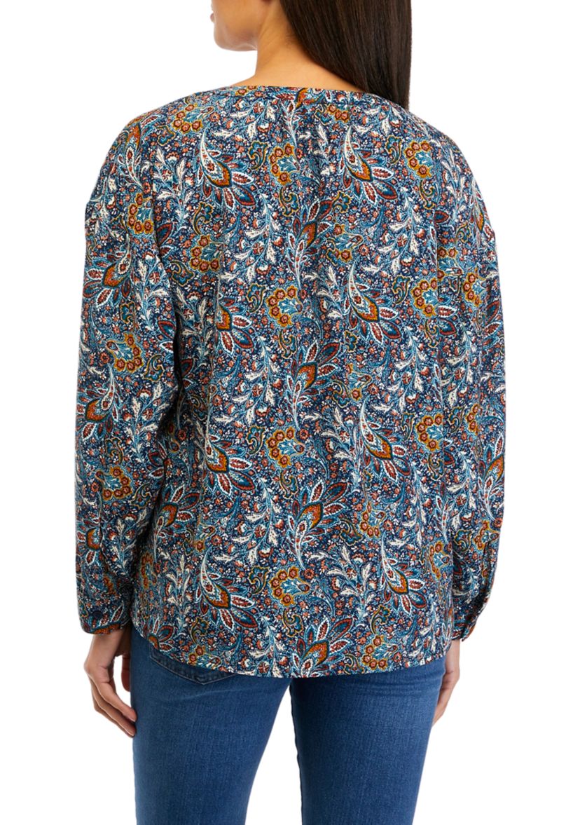 Womens Printed Popover Top