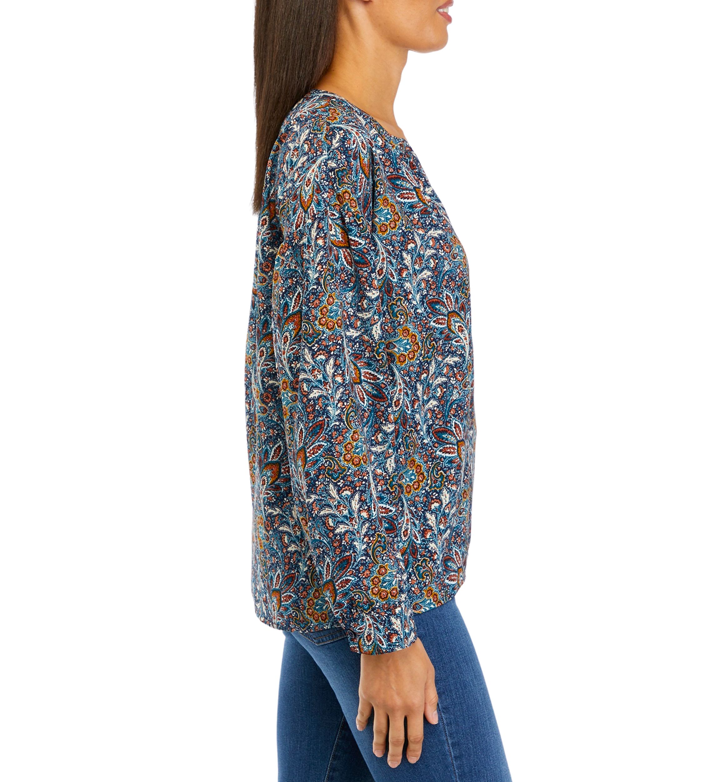 Womens Printed Popover Top