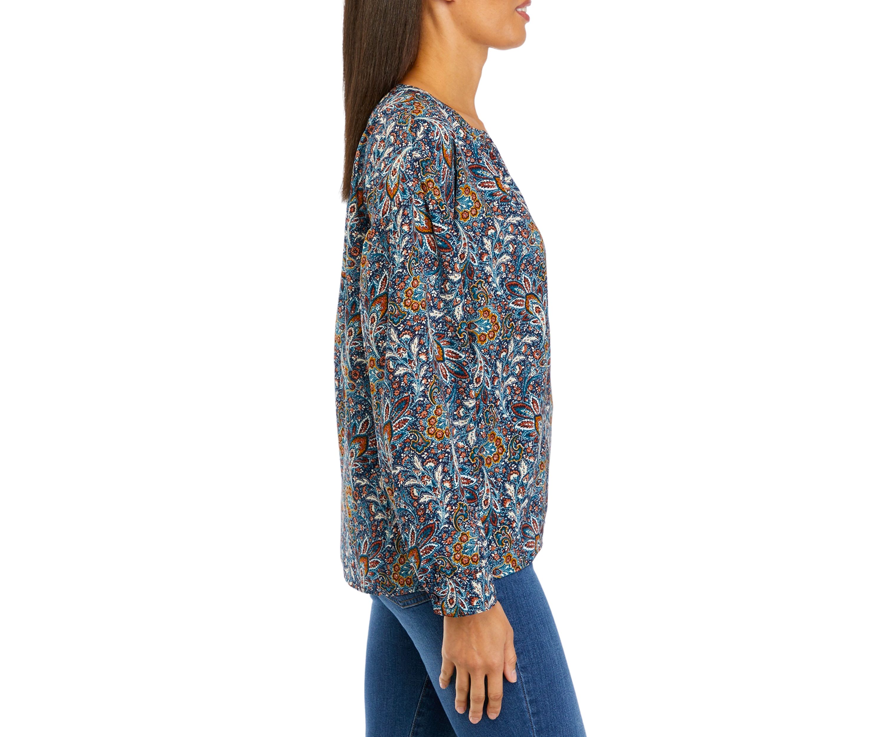 Womens Printed Popover Top