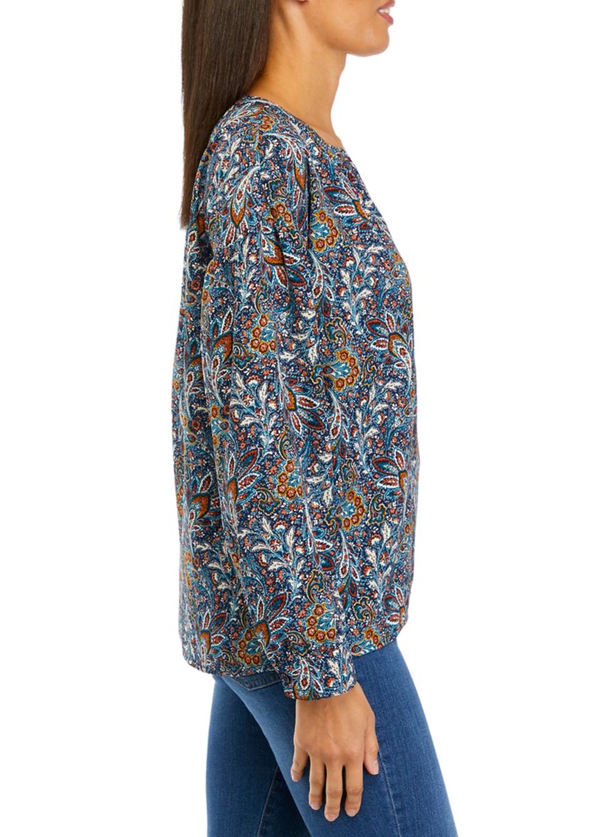 Womens Printed Popover Top