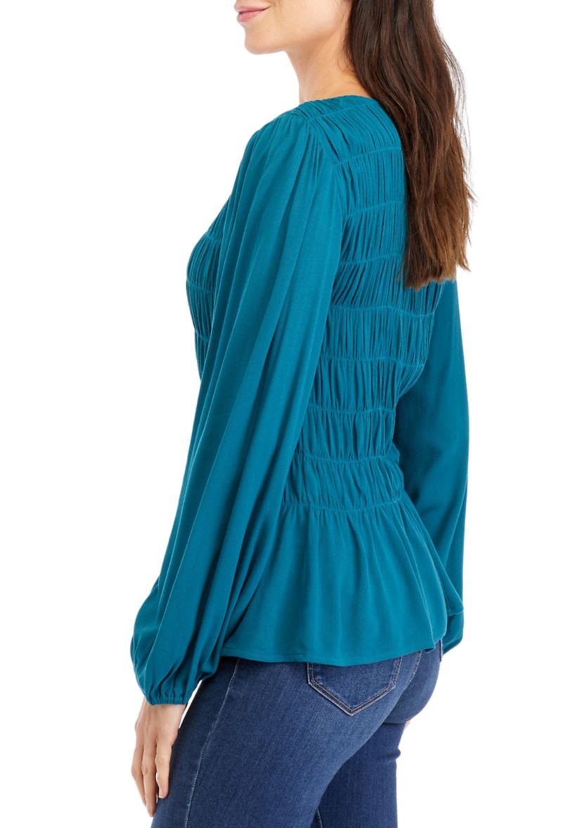 Womens Smocked Blouse