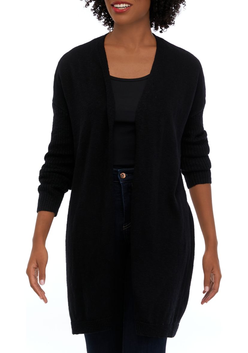 Womens Drop Shoulder Open Front Cardigan 