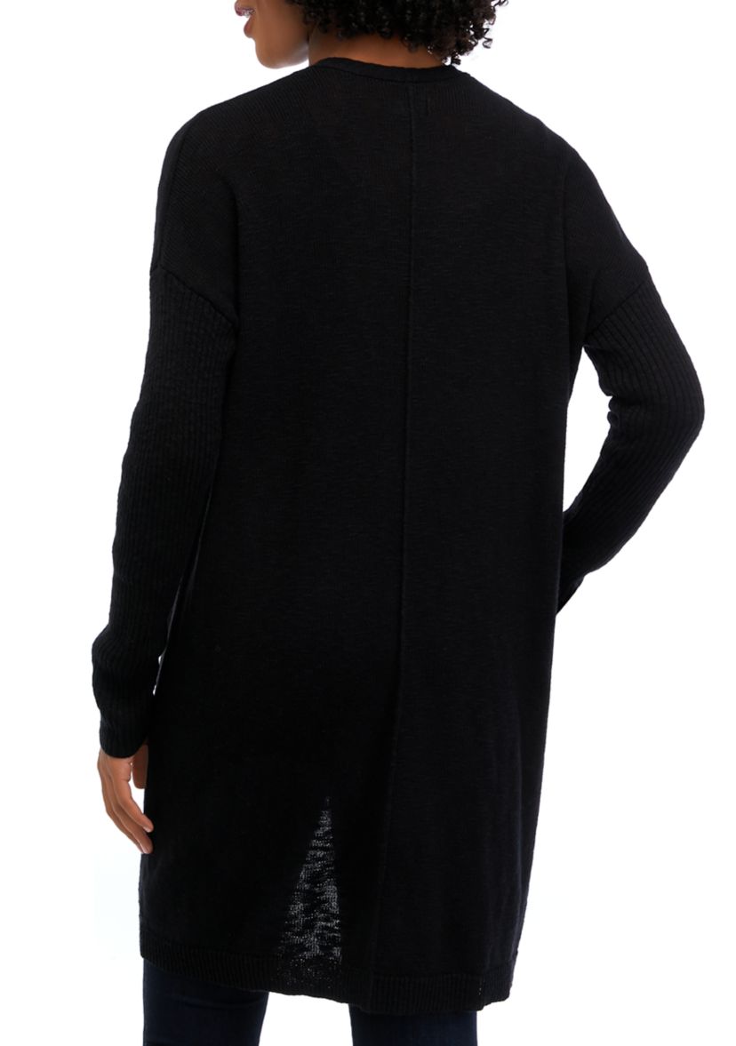 Womens Drop Shoulder Open Front Cardigan 
