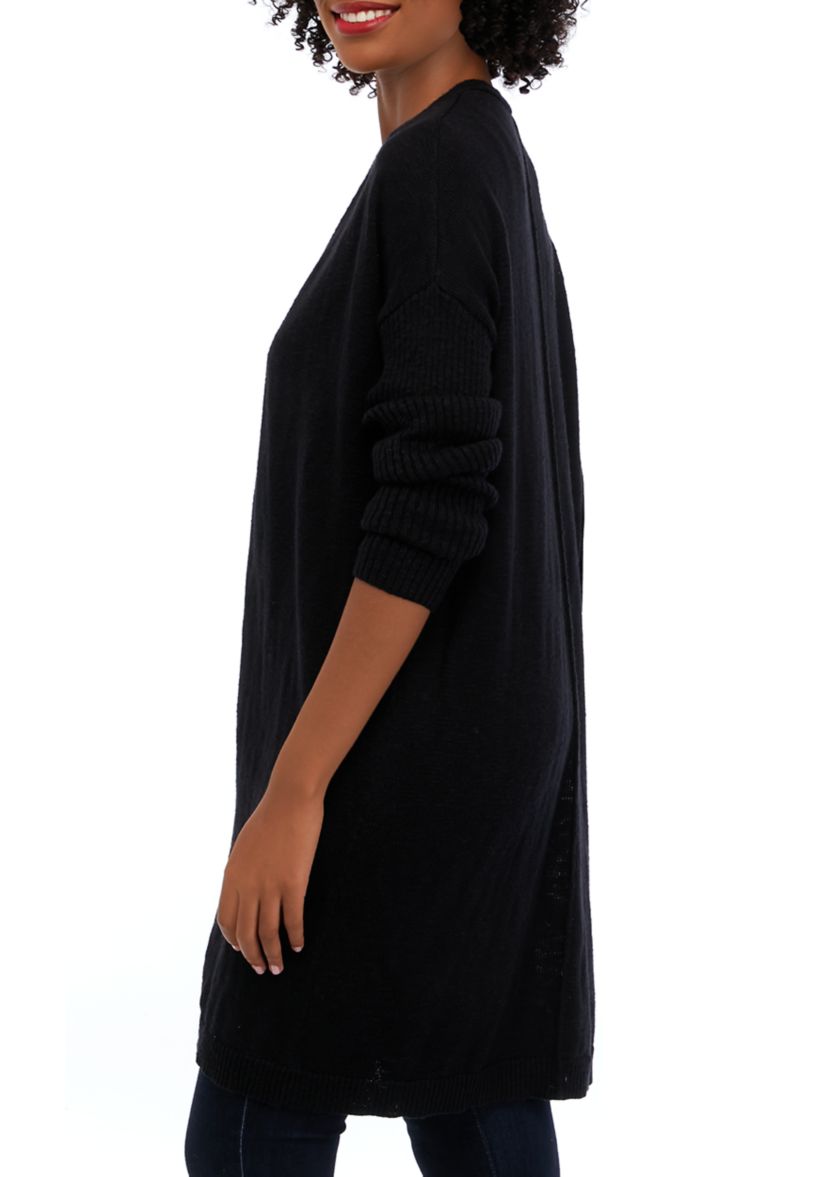 Womens Drop Shoulder Open Front Cardigan 