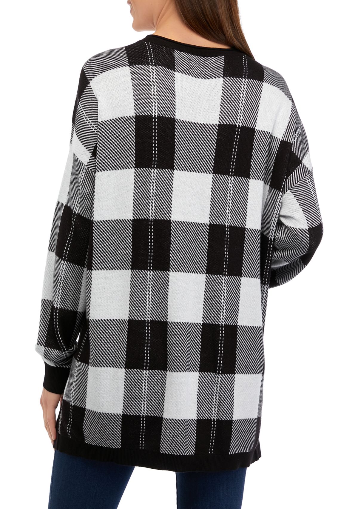 Womens Long Sleeve V-Neck Pullover Jacquard Sweater
