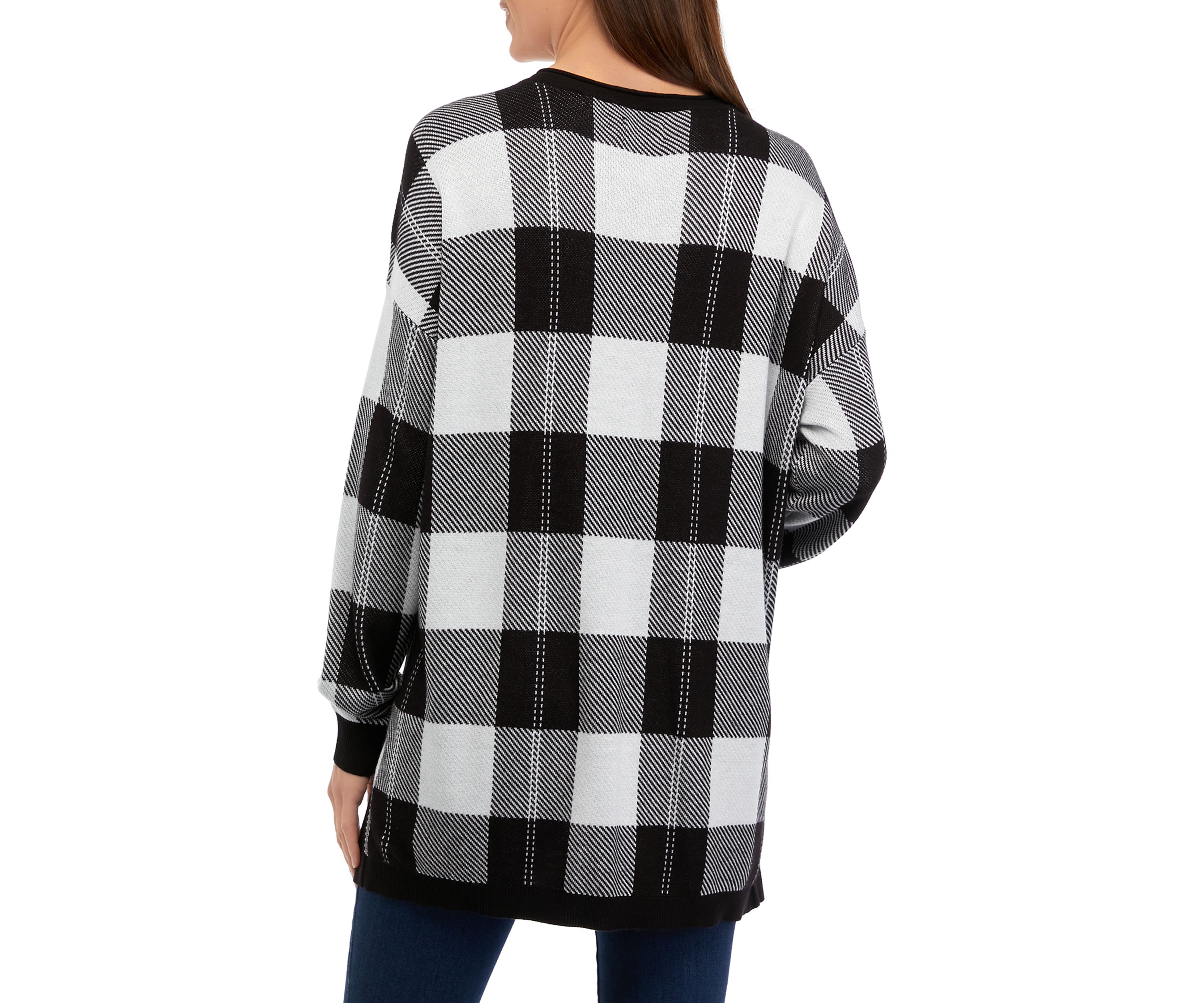 Womens Long Sleeve V-Neck Pullover Jacquard Sweater