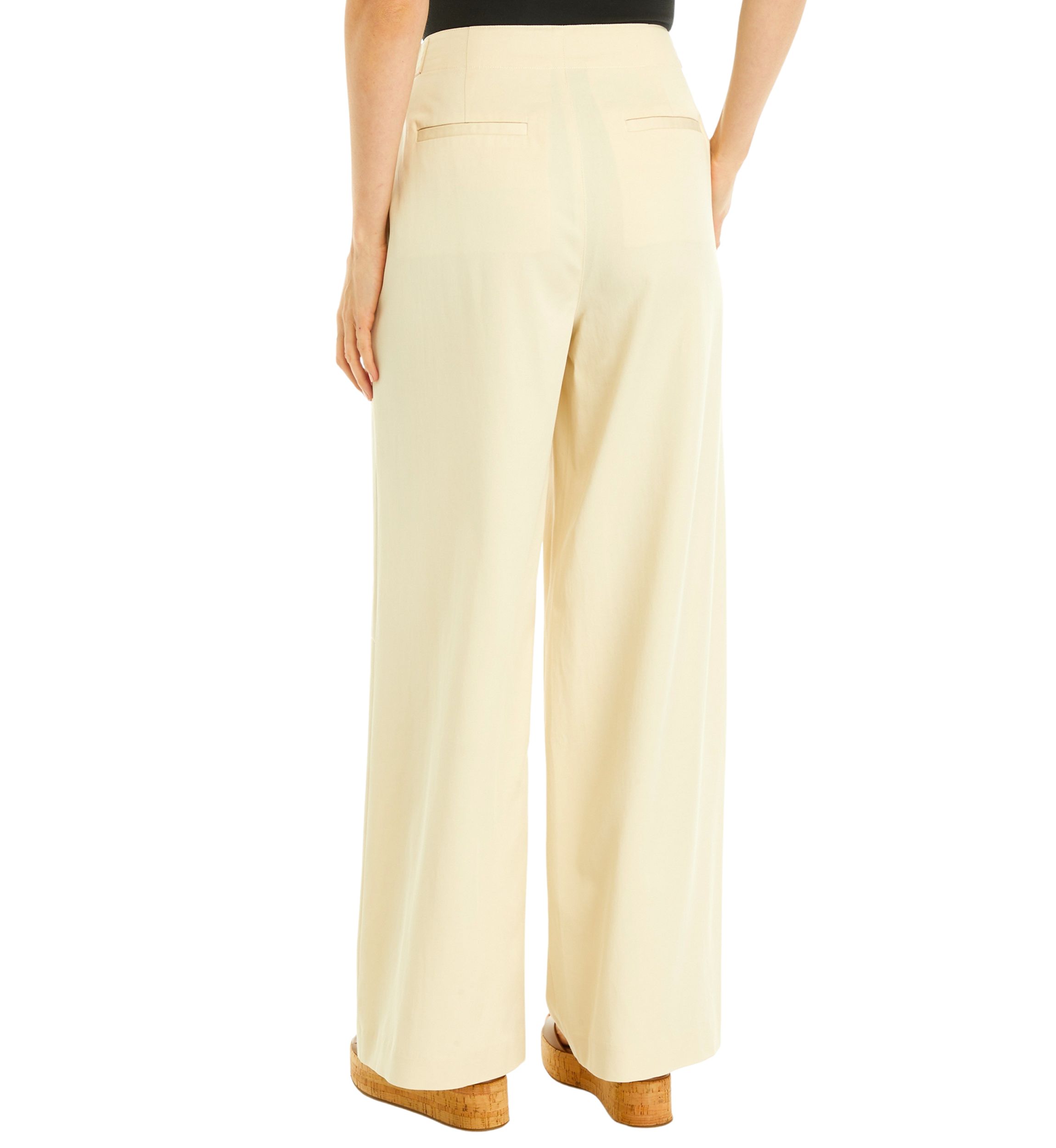 Womens High Rise Tab Waist Trouser Pants