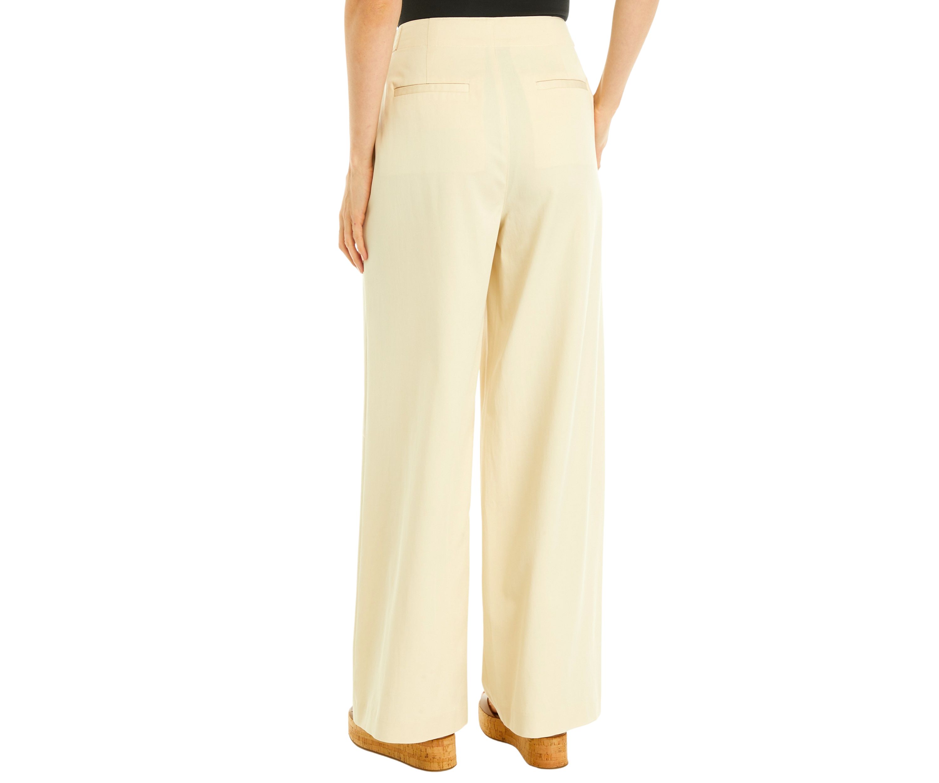 Womens High Rise Tab Waist Trouser Pants