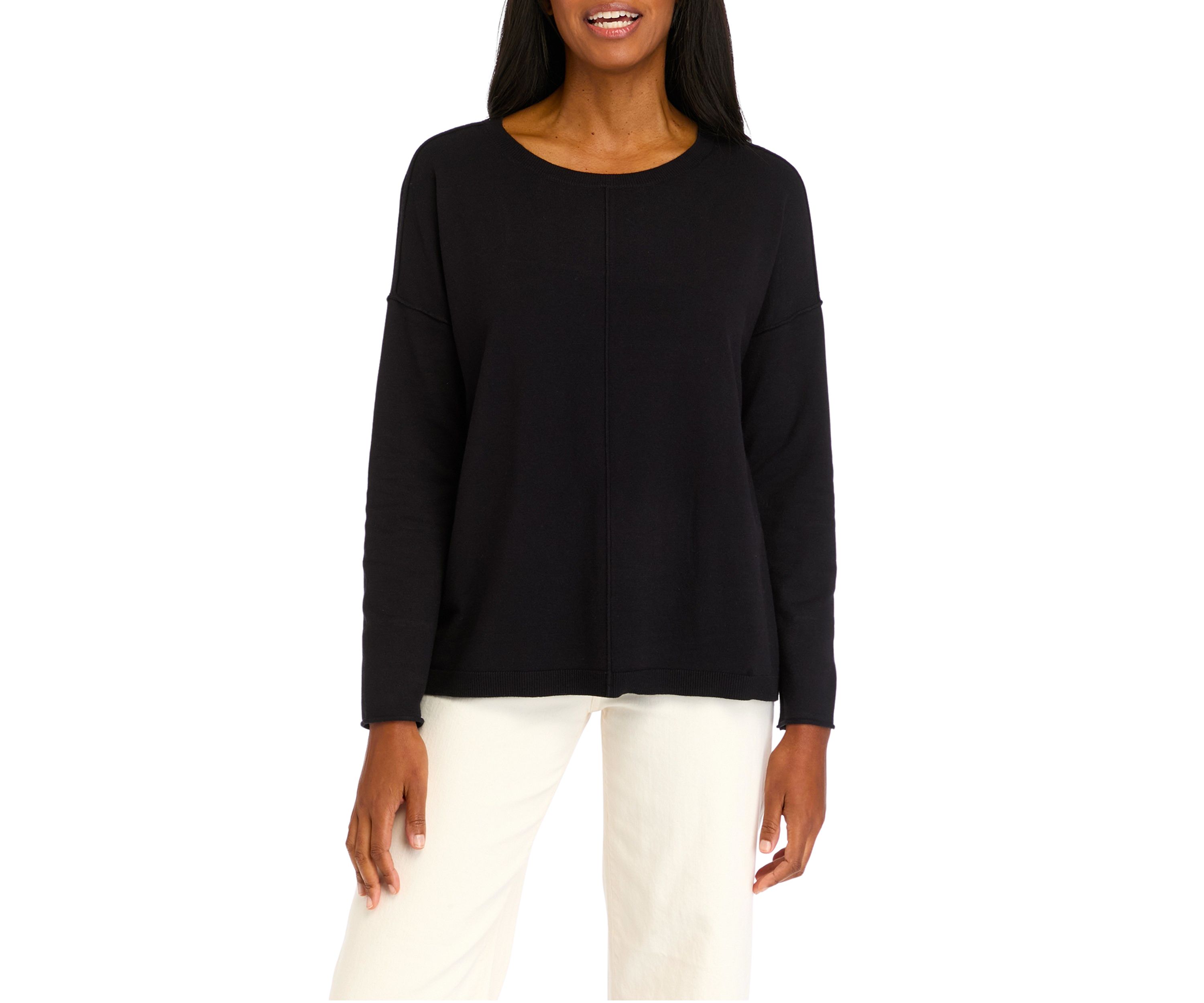 Womens Seamed Front Pullover Sweater