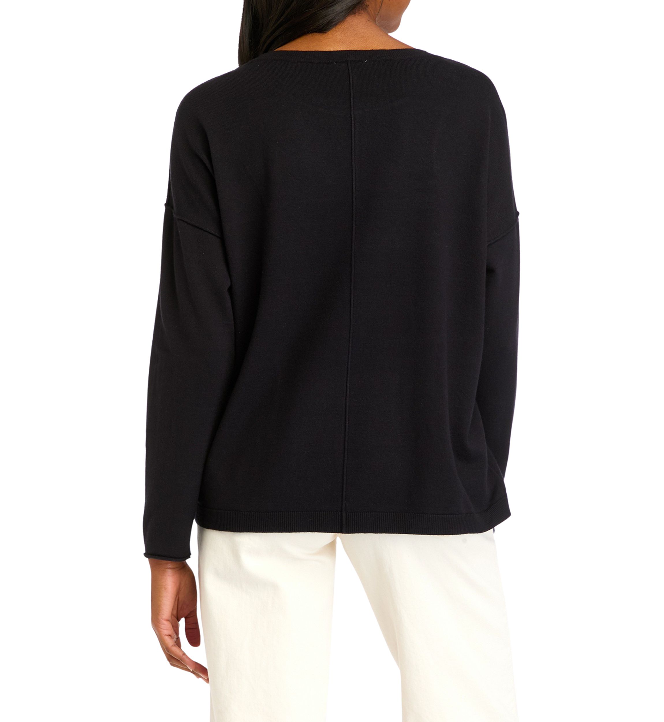 Womens Seamed Front Pullover Sweater