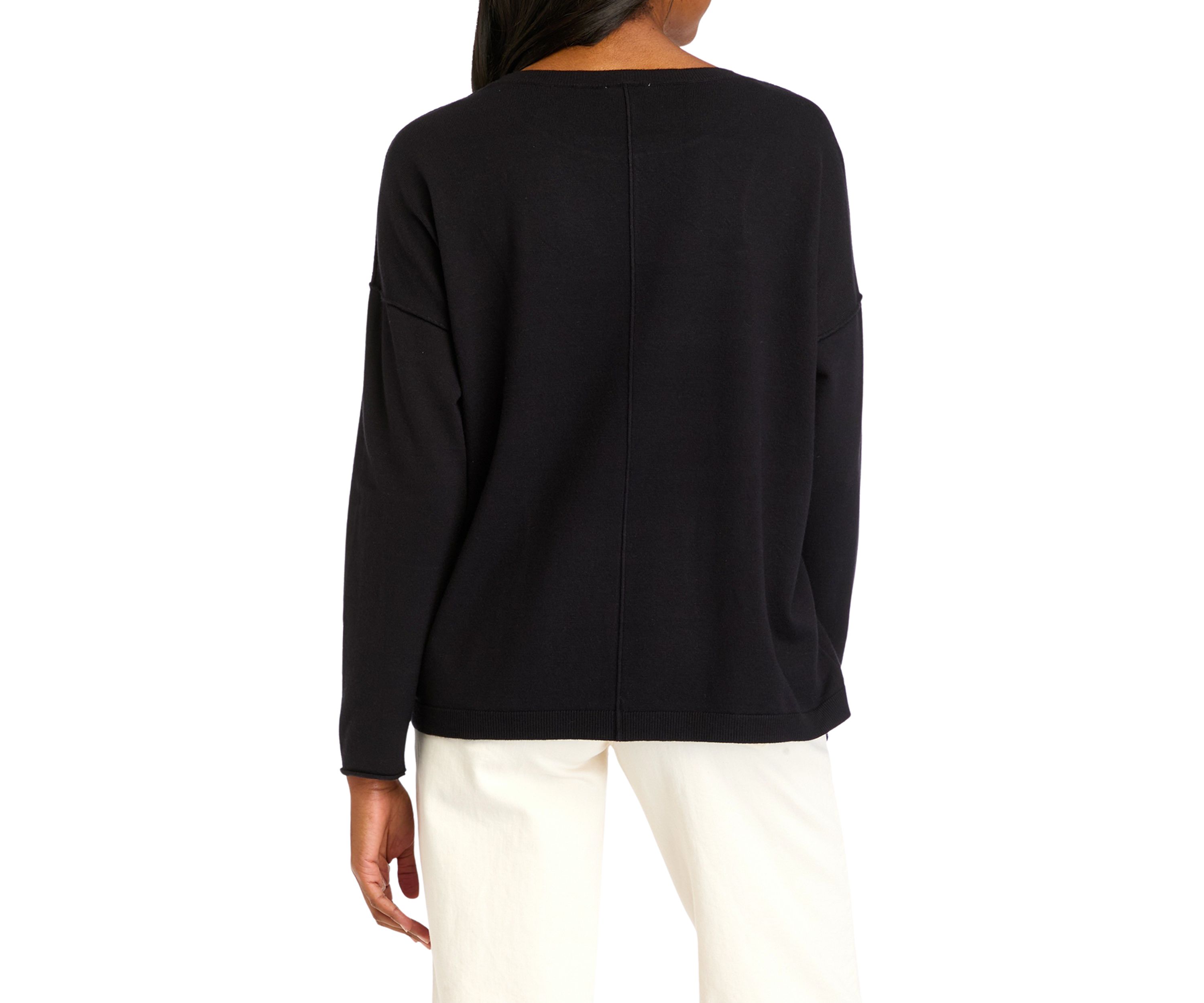 Womens Seamed Front Pullover Sweater