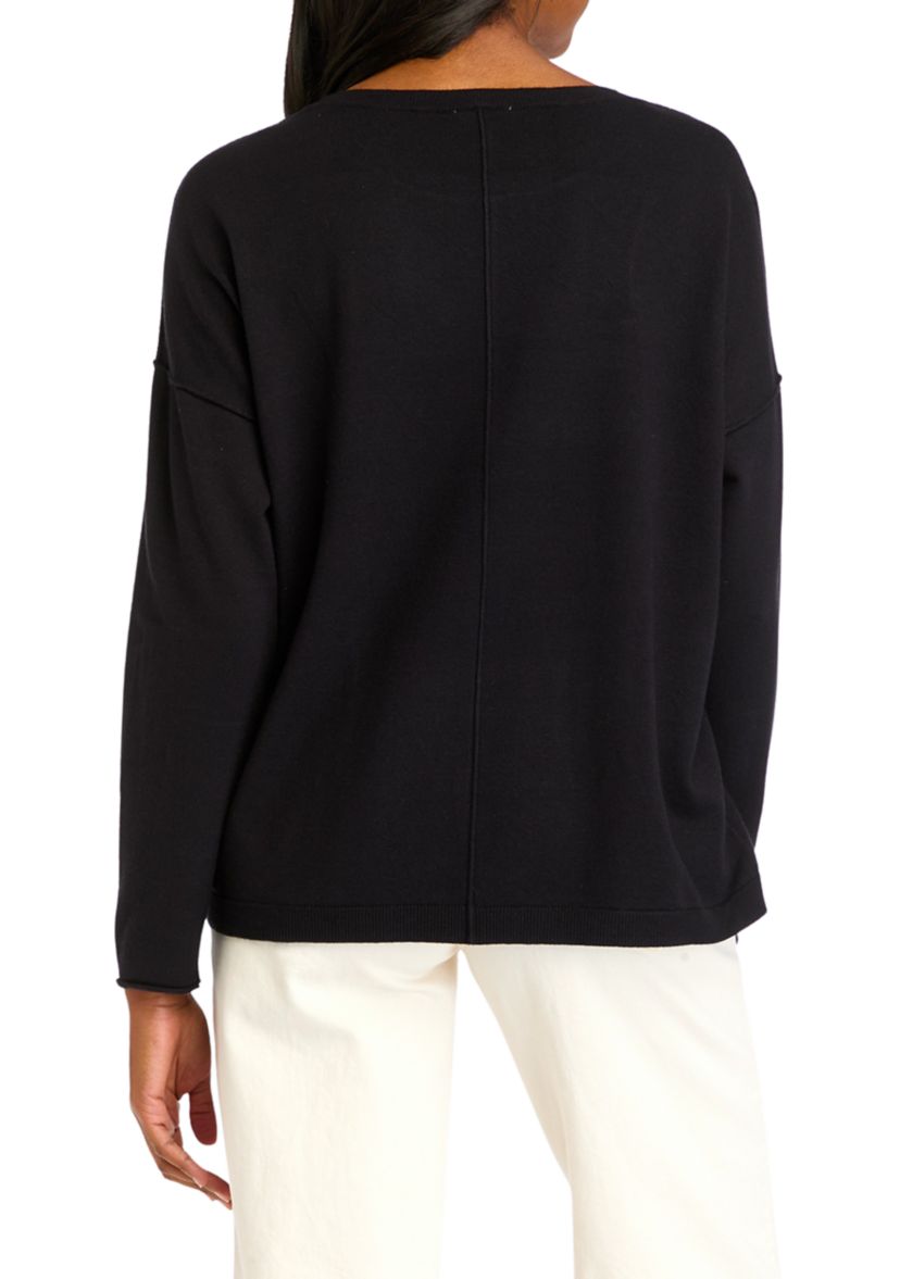 Womens Seamed Front Pullover Sweater
