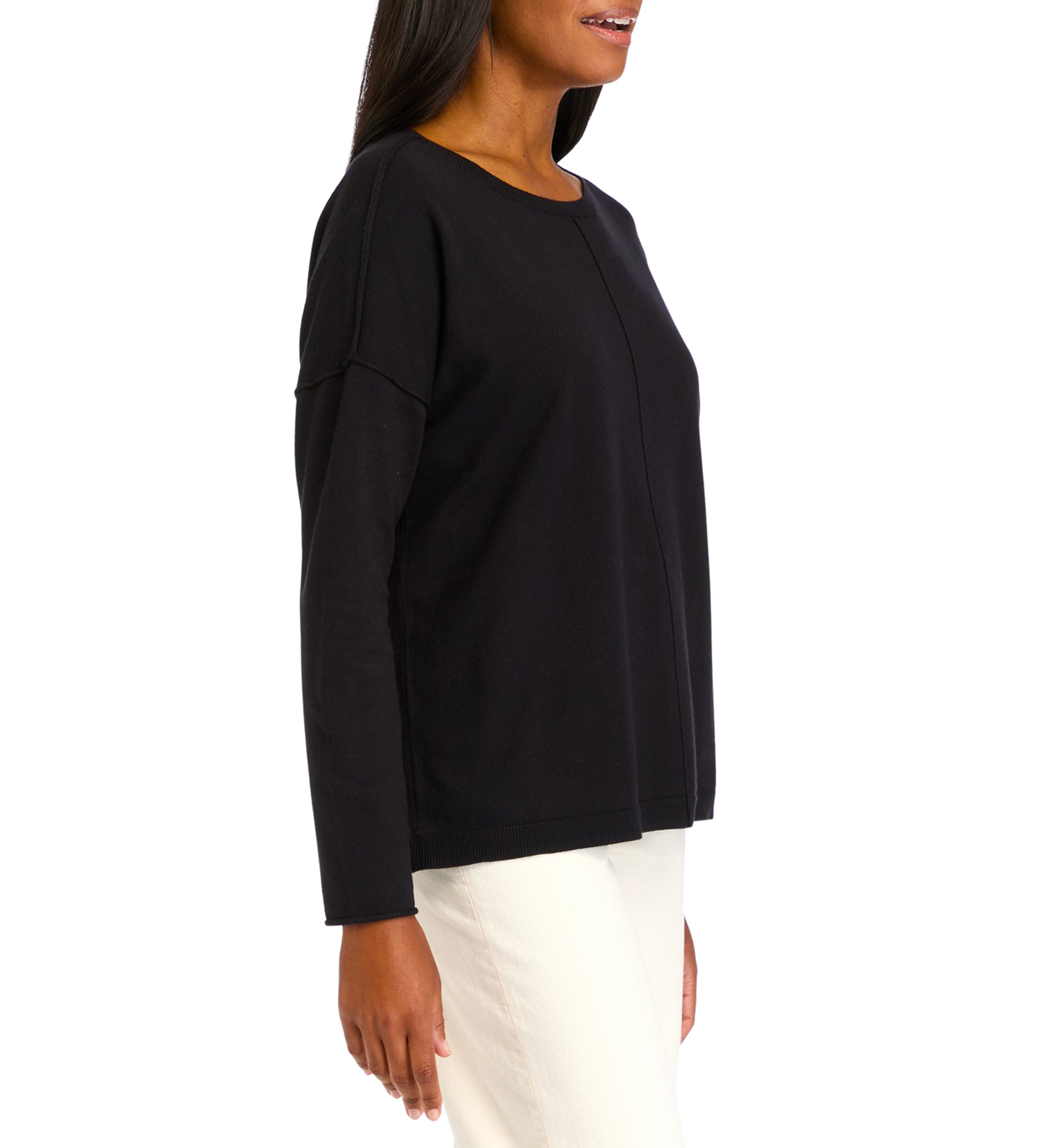 Womens Seamed Front Pullover Sweater