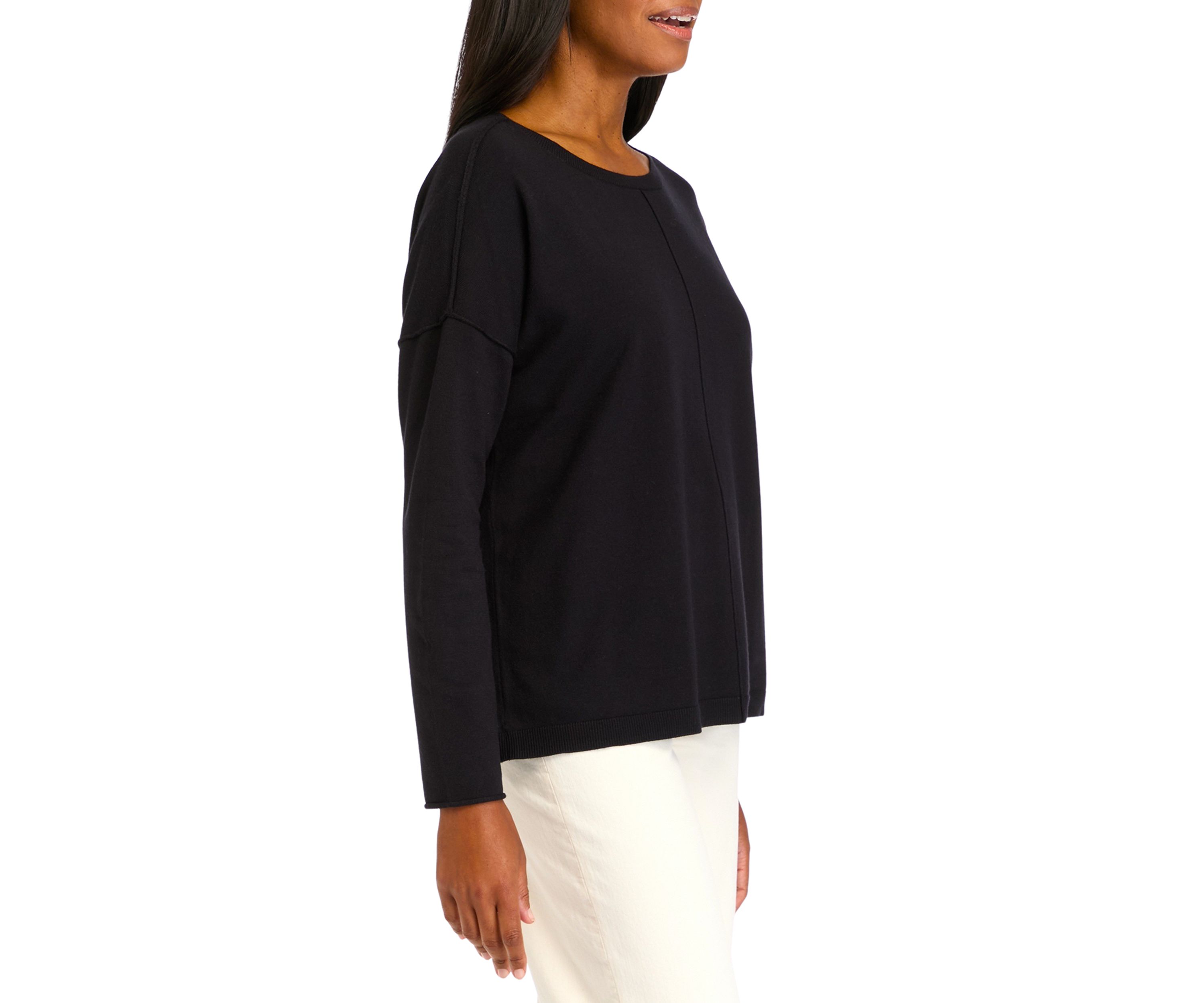 Womens Seamed Front Pullover Sweater