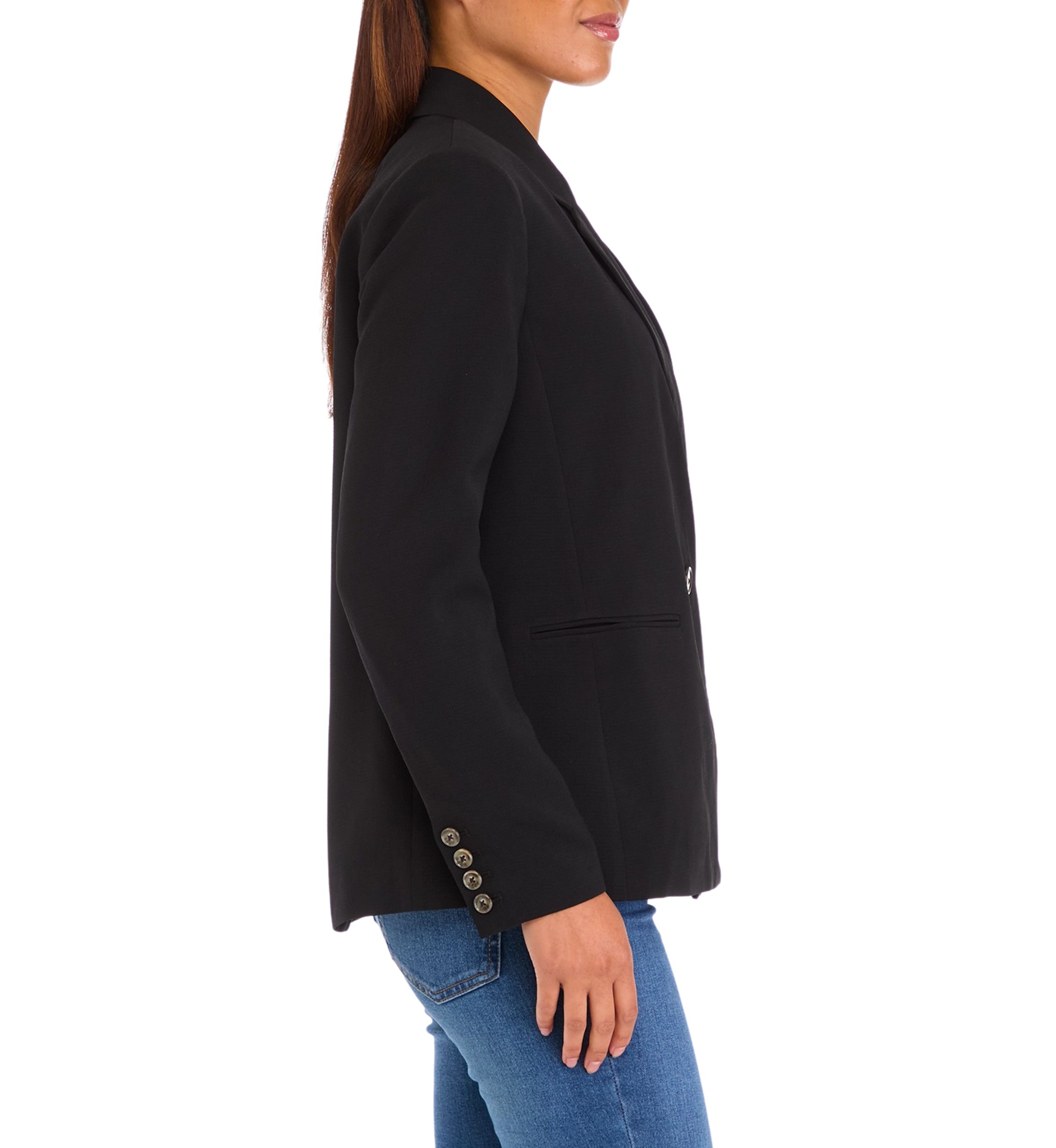 Womens Double Breasted Crepe Blazer