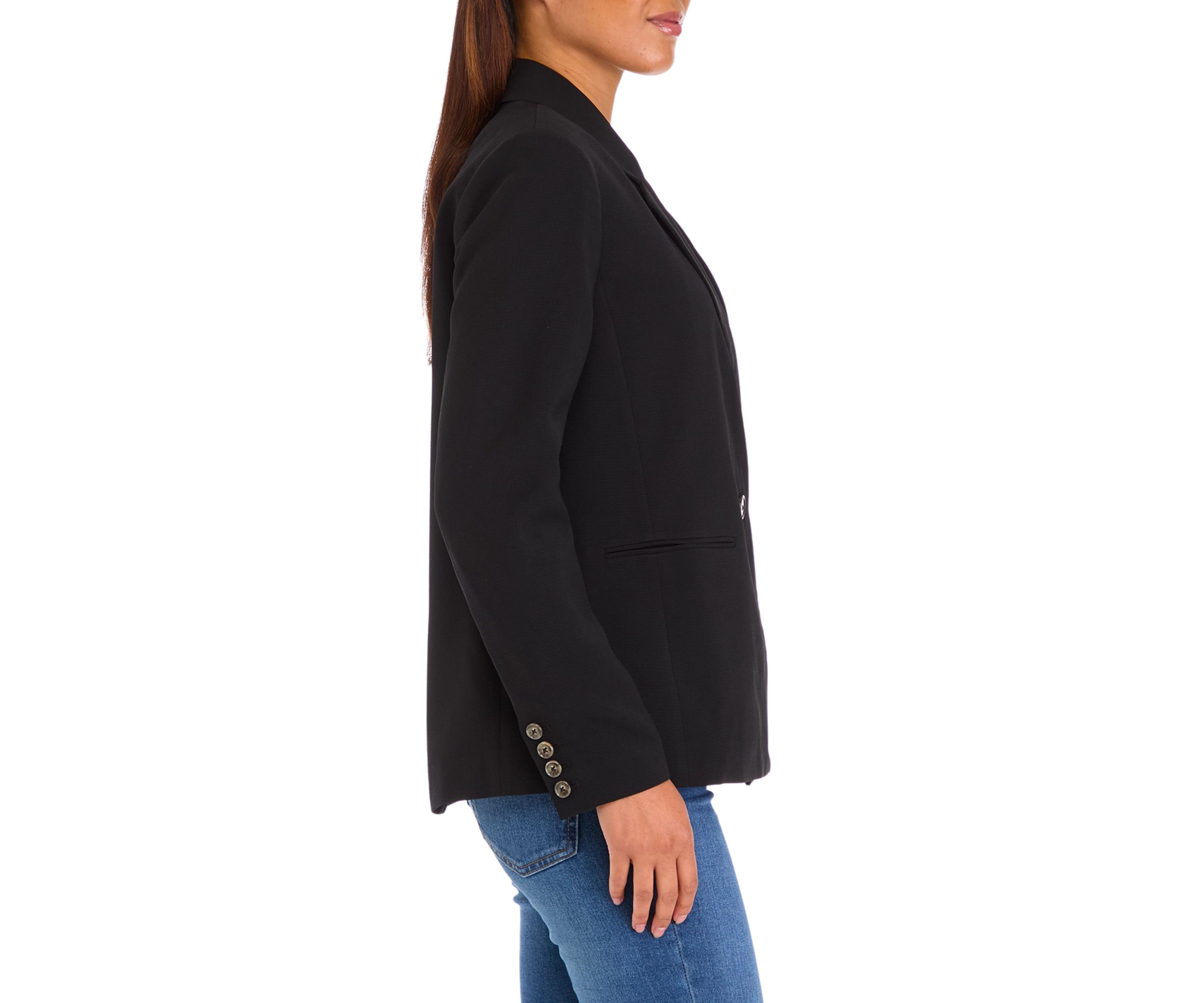 Womens Double Breasted Crepe Blazer