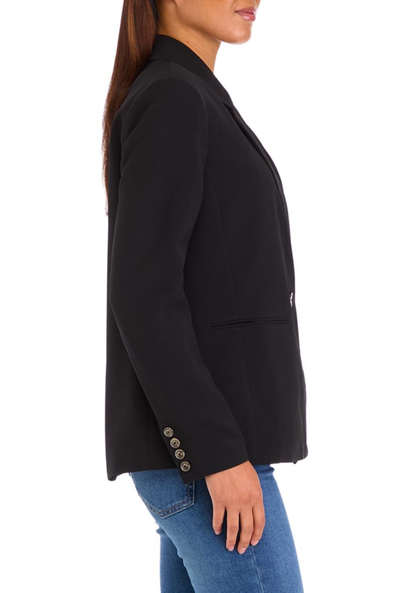 Womens Double Breasted Crepe Blazer