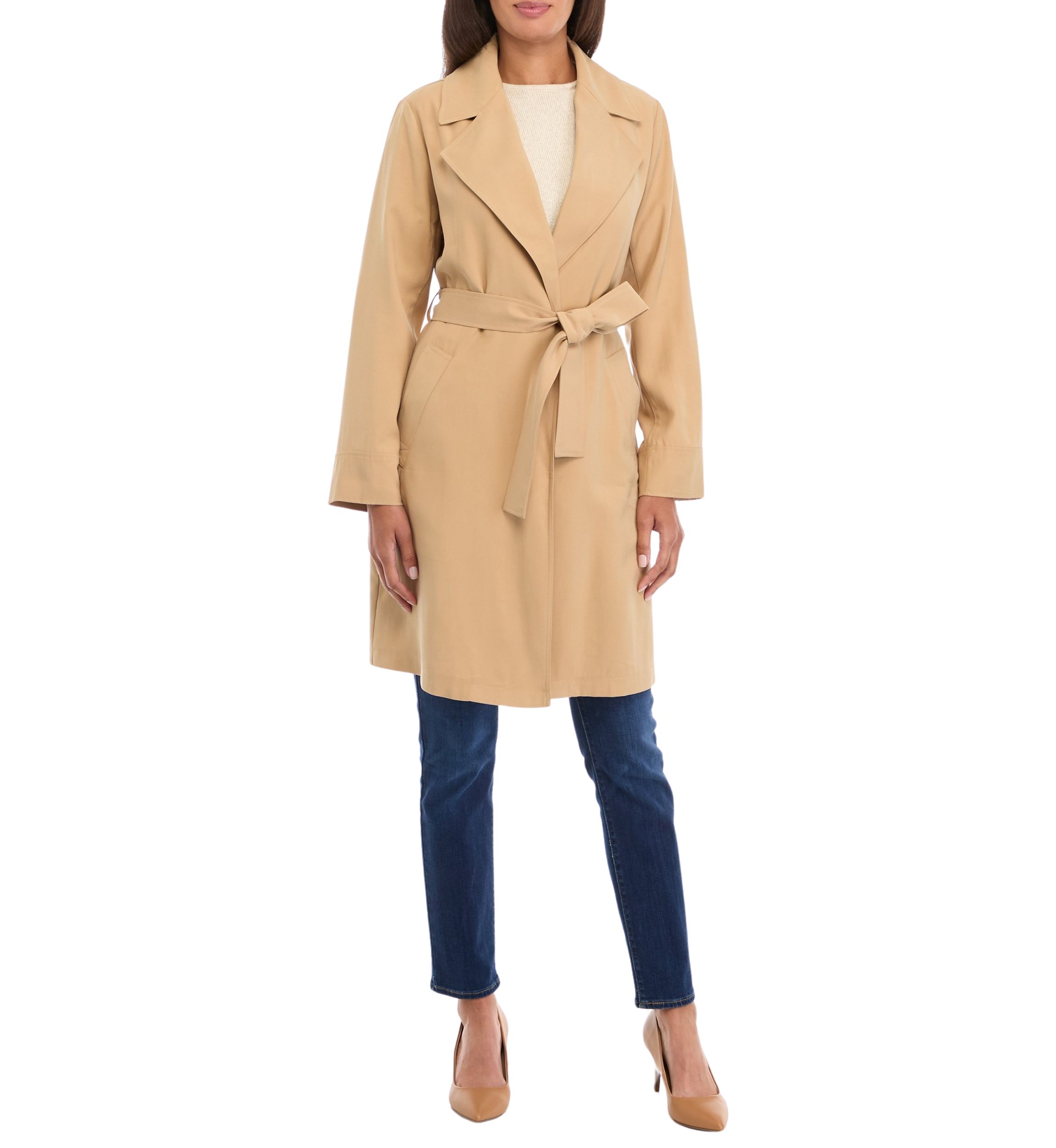 Womens Belted Trench Coat