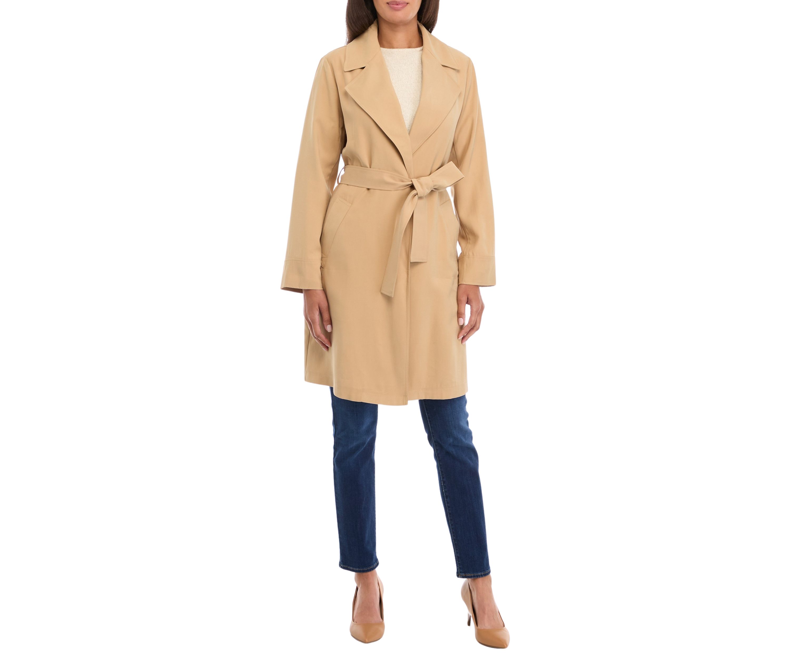 Womens Belted Trench Coat