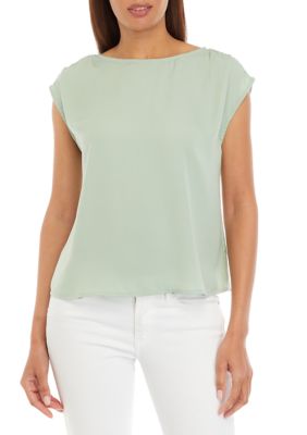 Wonderly Women's Solid Cap Sleeve Blouse | belk