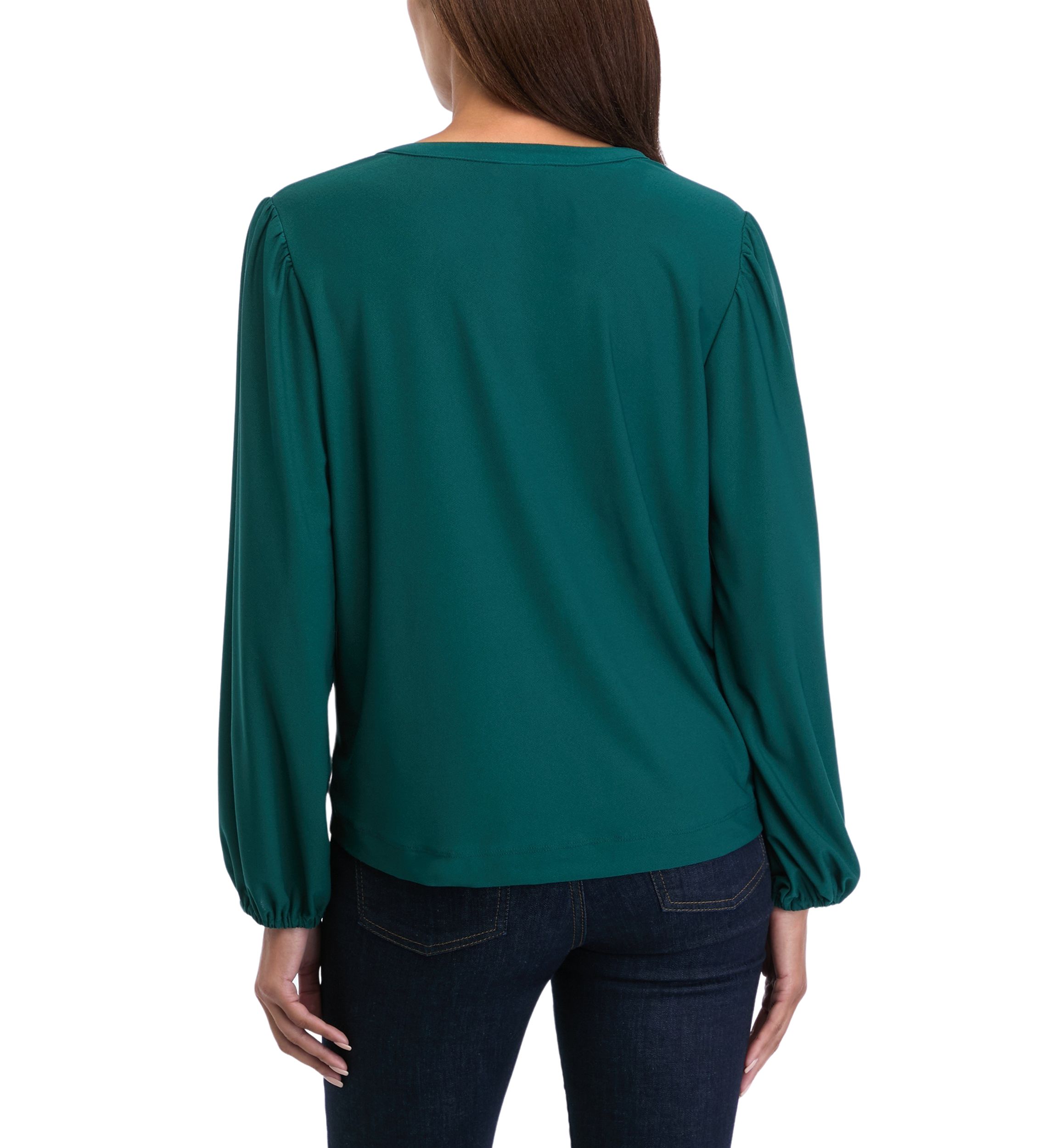 Womens Long Sleeve Popover Blouse