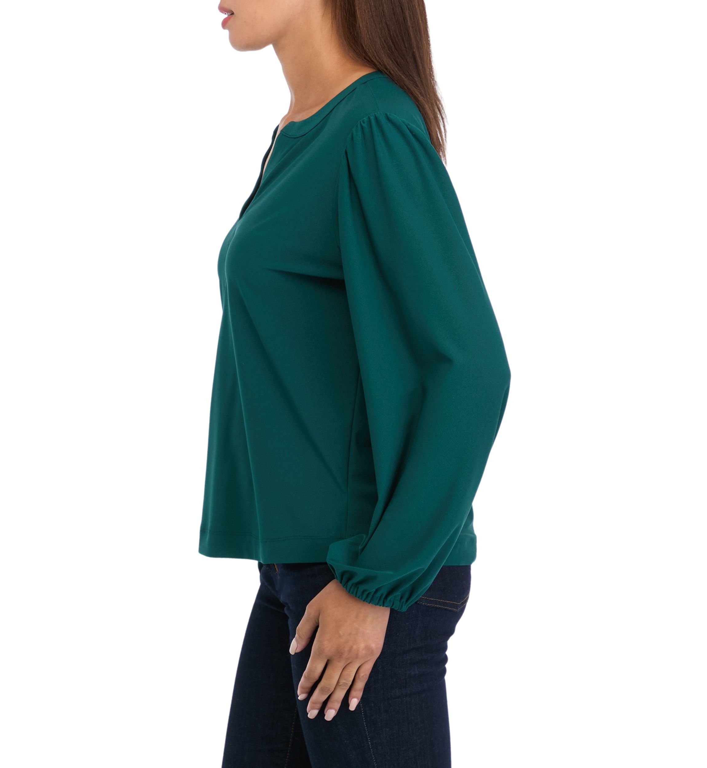 Womens Long Sleeve Popover Blouse