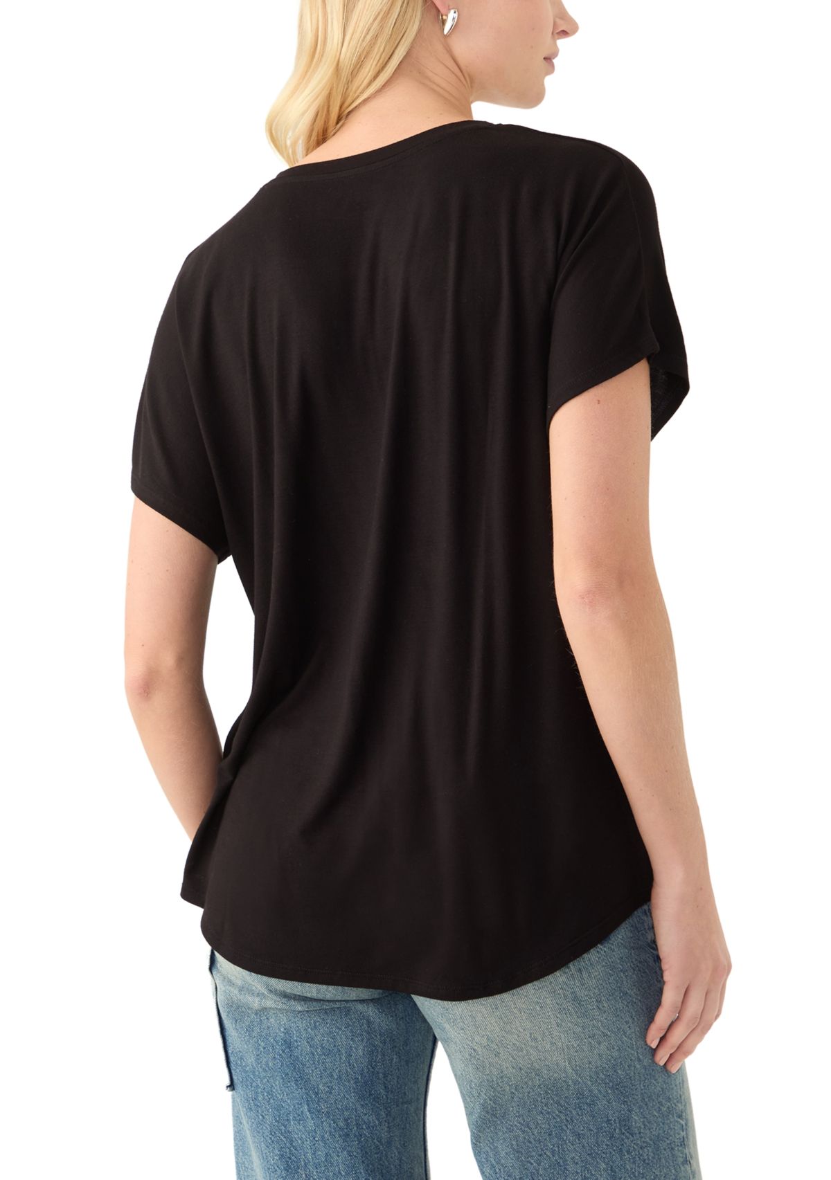 Womens Short Sleeve Luxe V-Neck T-Shirt