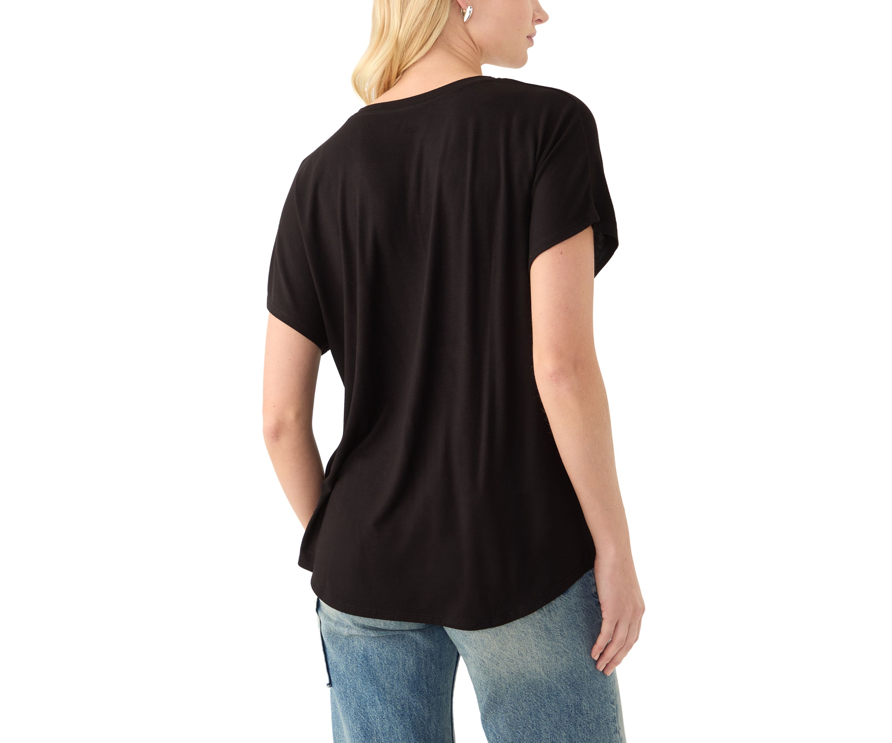 Womens Short Sleeve Luxe V-Neck T-Shirt