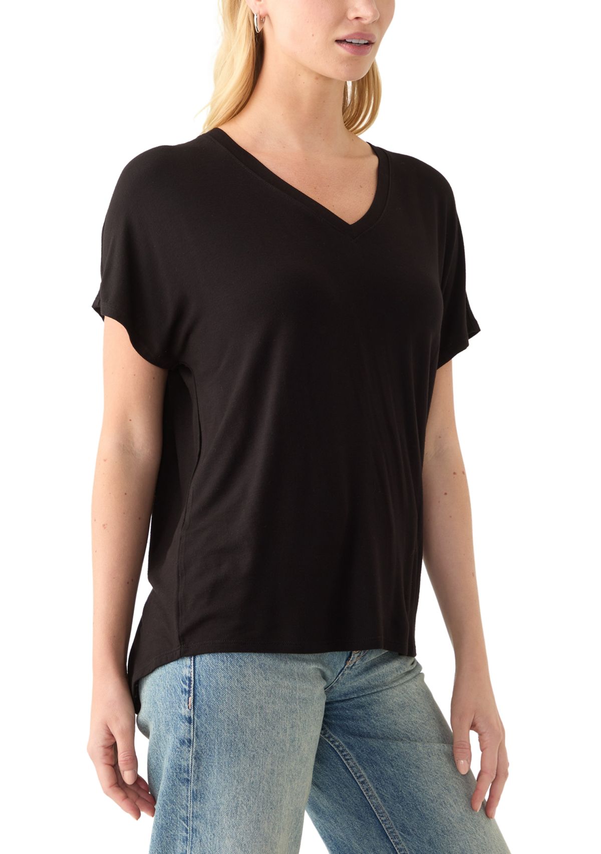 Womens Short Sleeve Luxe V-Neck T-Shirt