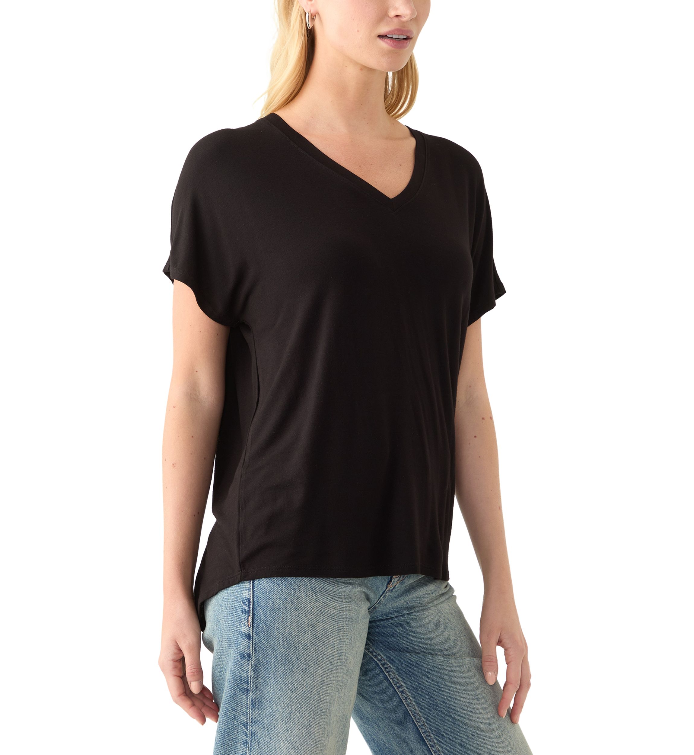 Womens Short Sleeve Luxe V-Neck T-Shirt