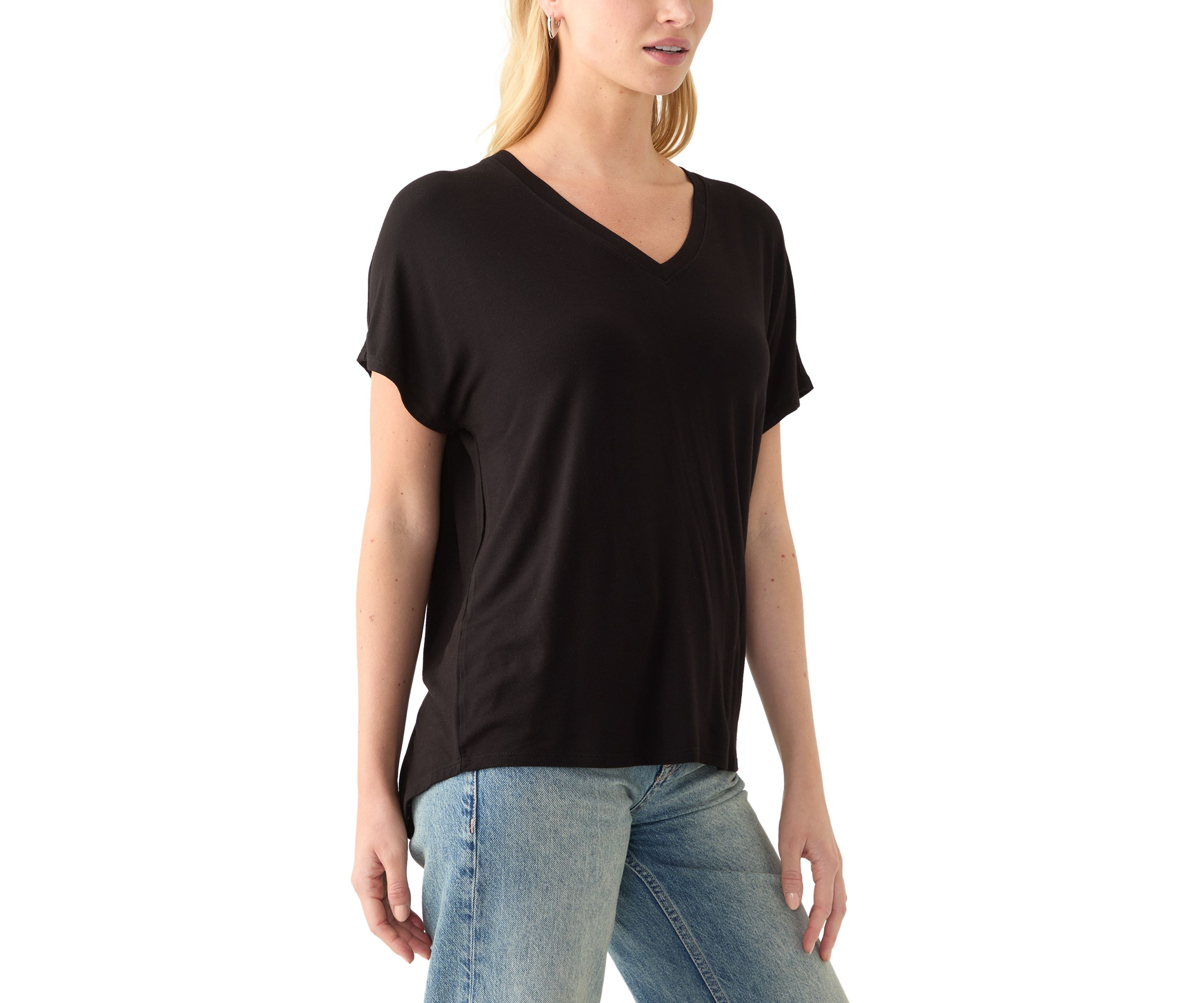 Womens Short Sleeve Luxe V-Neck T-Shirt