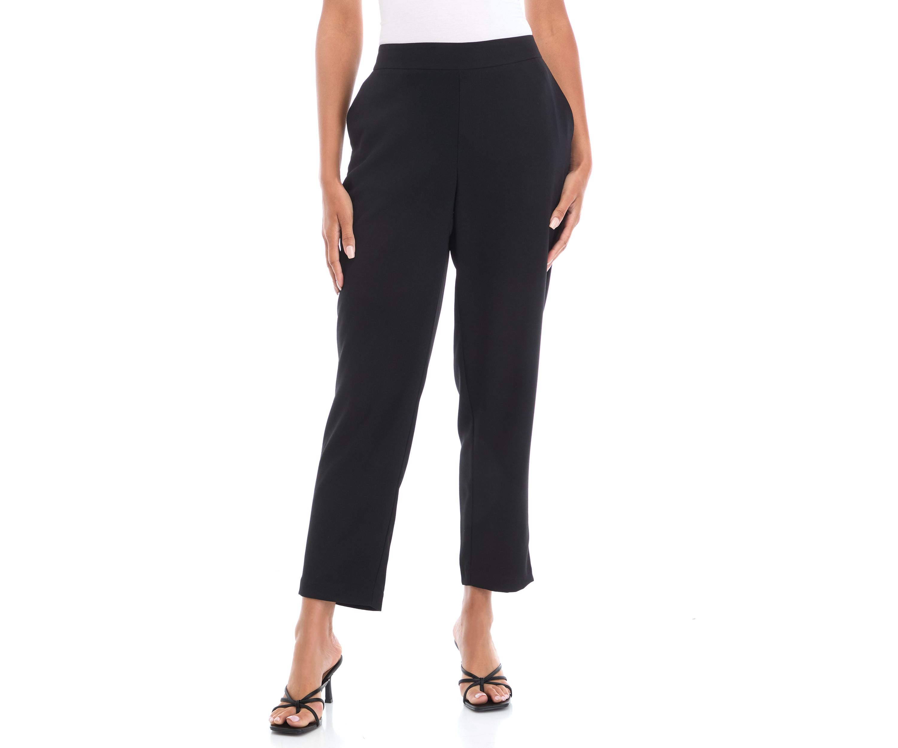 Womens Pull On Crepe Slim Trousers