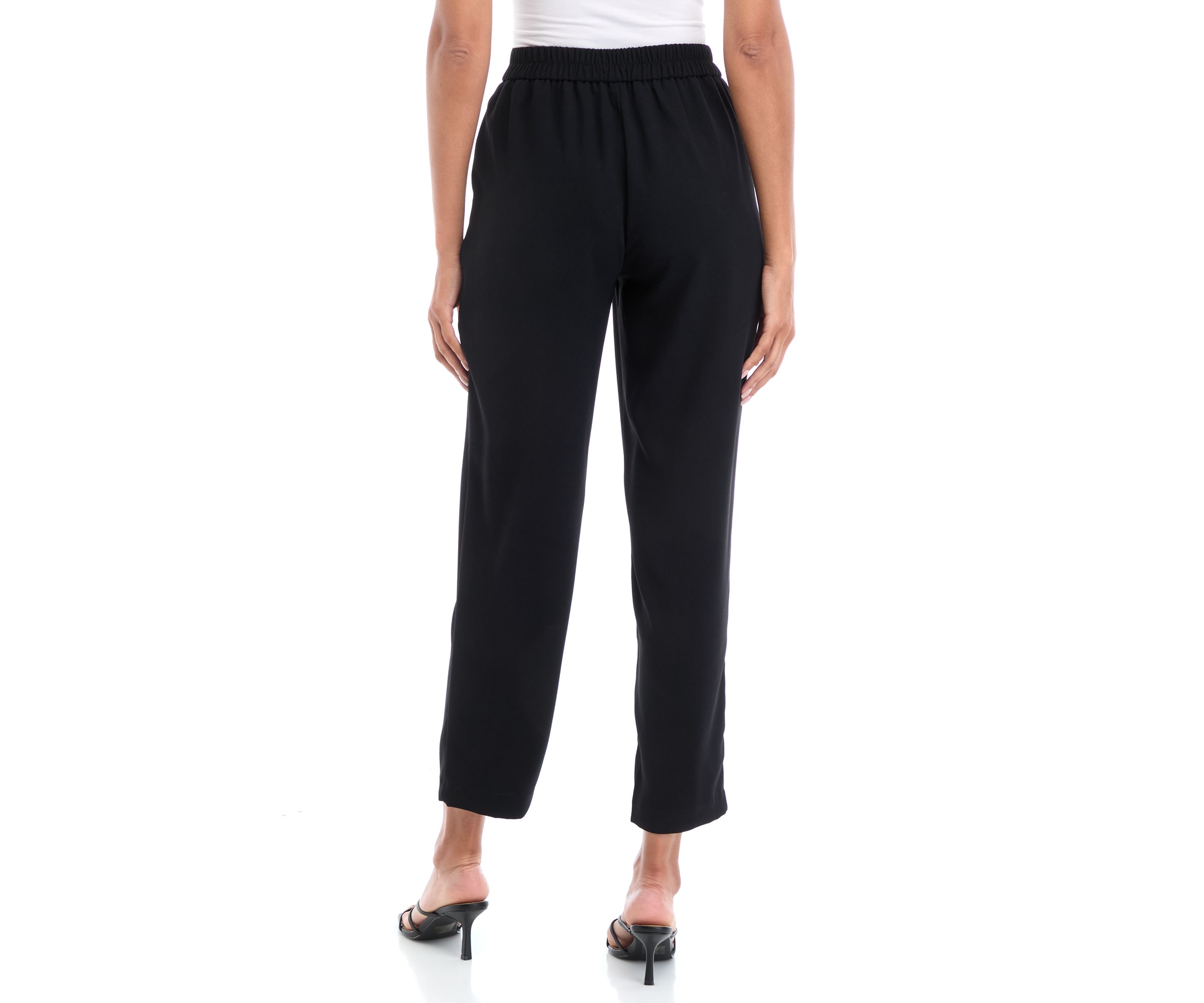 Womens Pull On Crepe Slim Trousers
