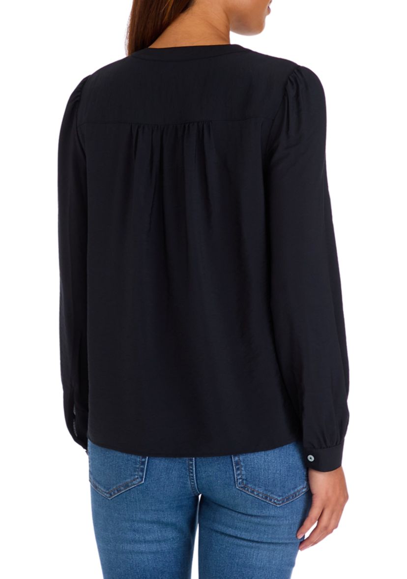 Womens Pintuck Pleated Blouse