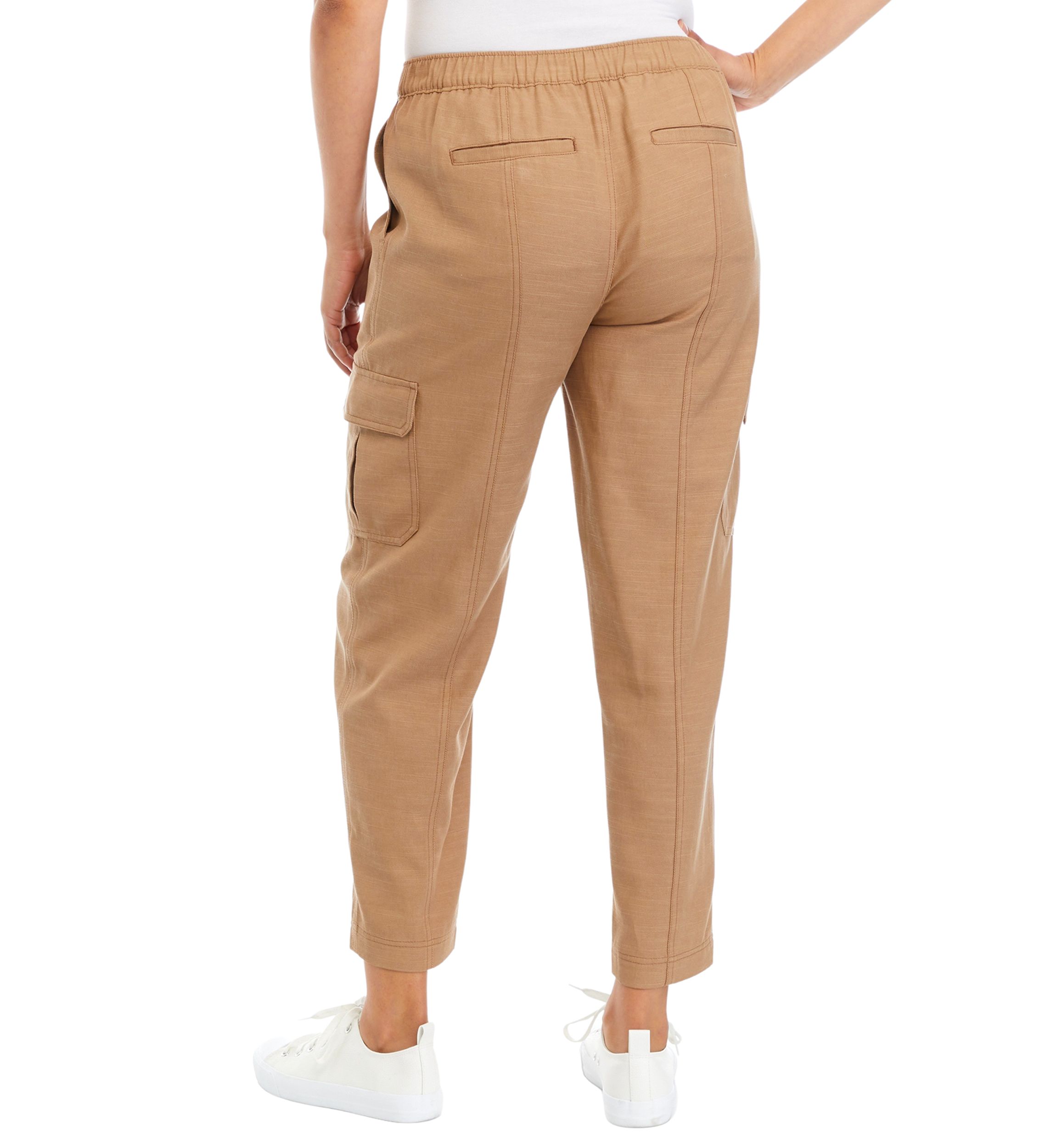 Womens Seamed Front Pull On Ankle Pants