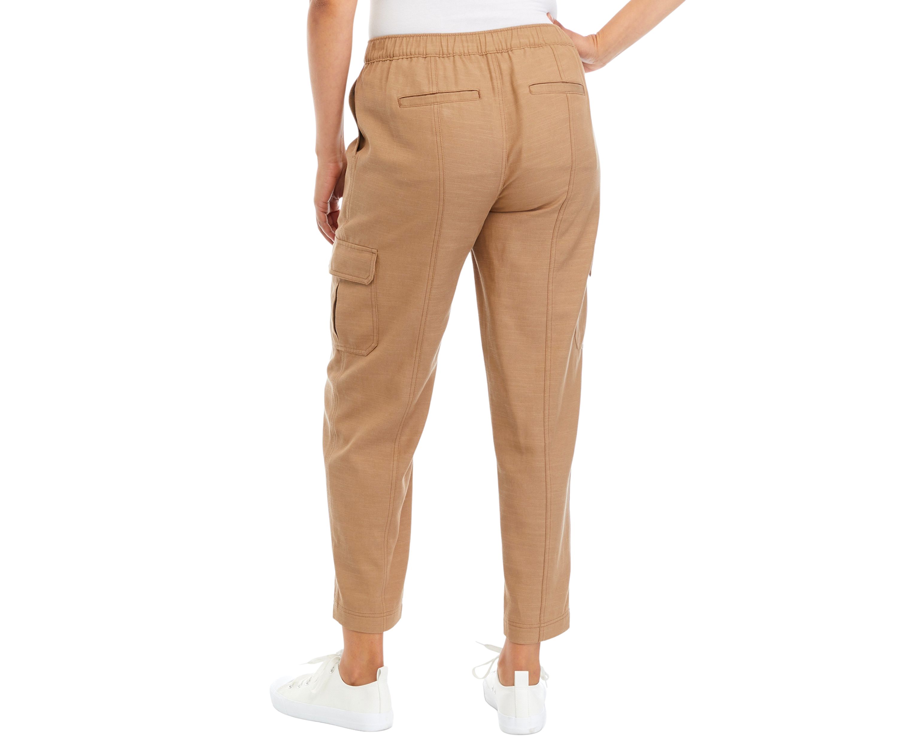 Womens Seamed Front Pull On Ankle Pants