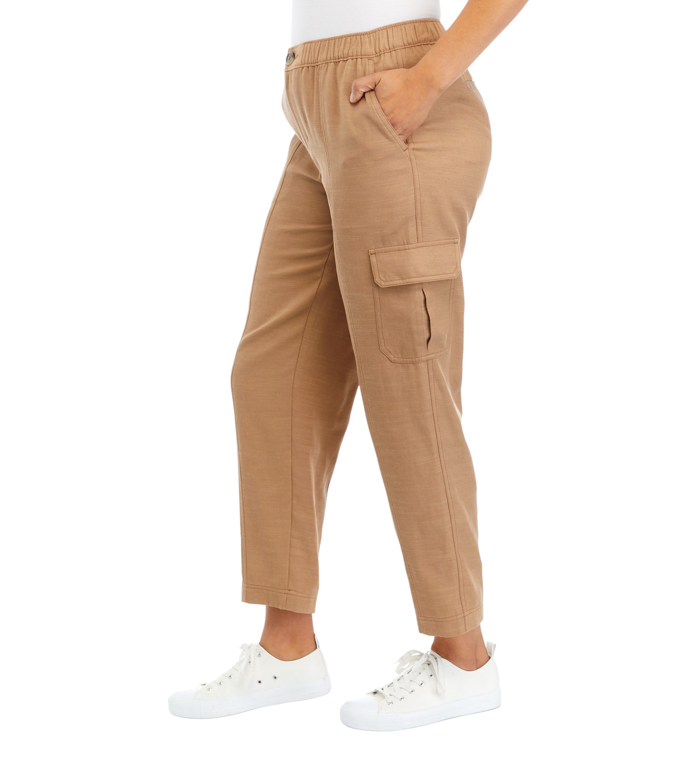Womens Seamed Front Pull On Ankle Pants