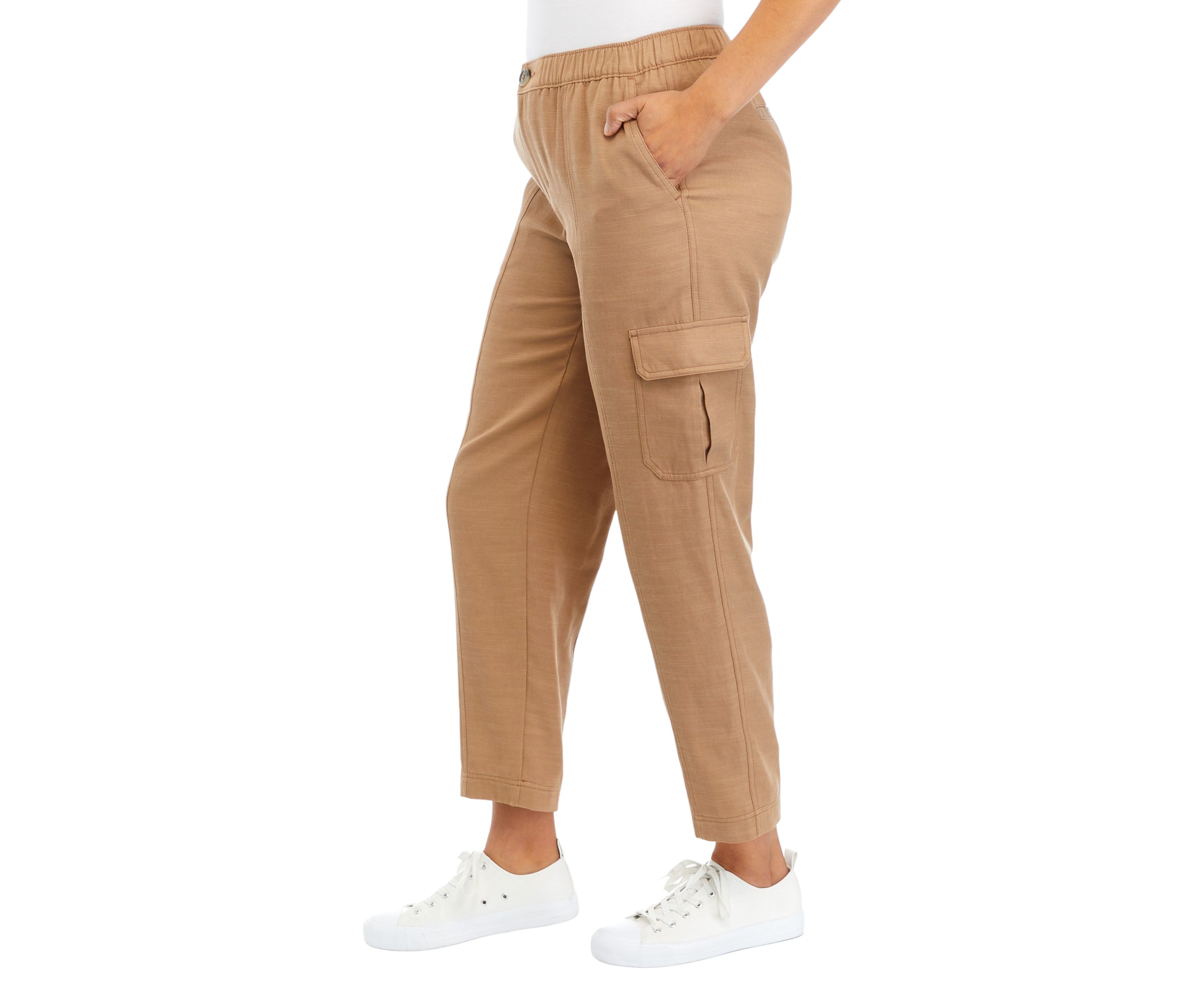 Womens Seamed Front Pull On Ankle Pants