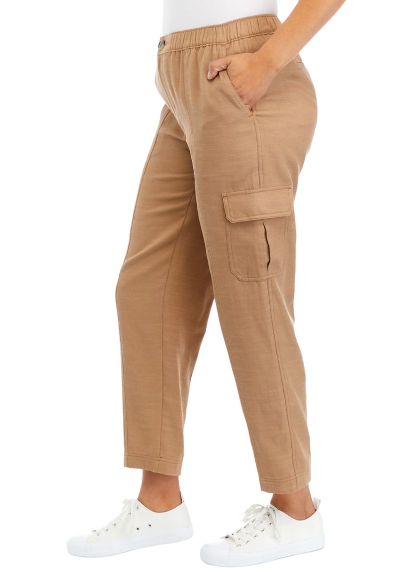 Womens Seamed Front Pull On Ankle Pants