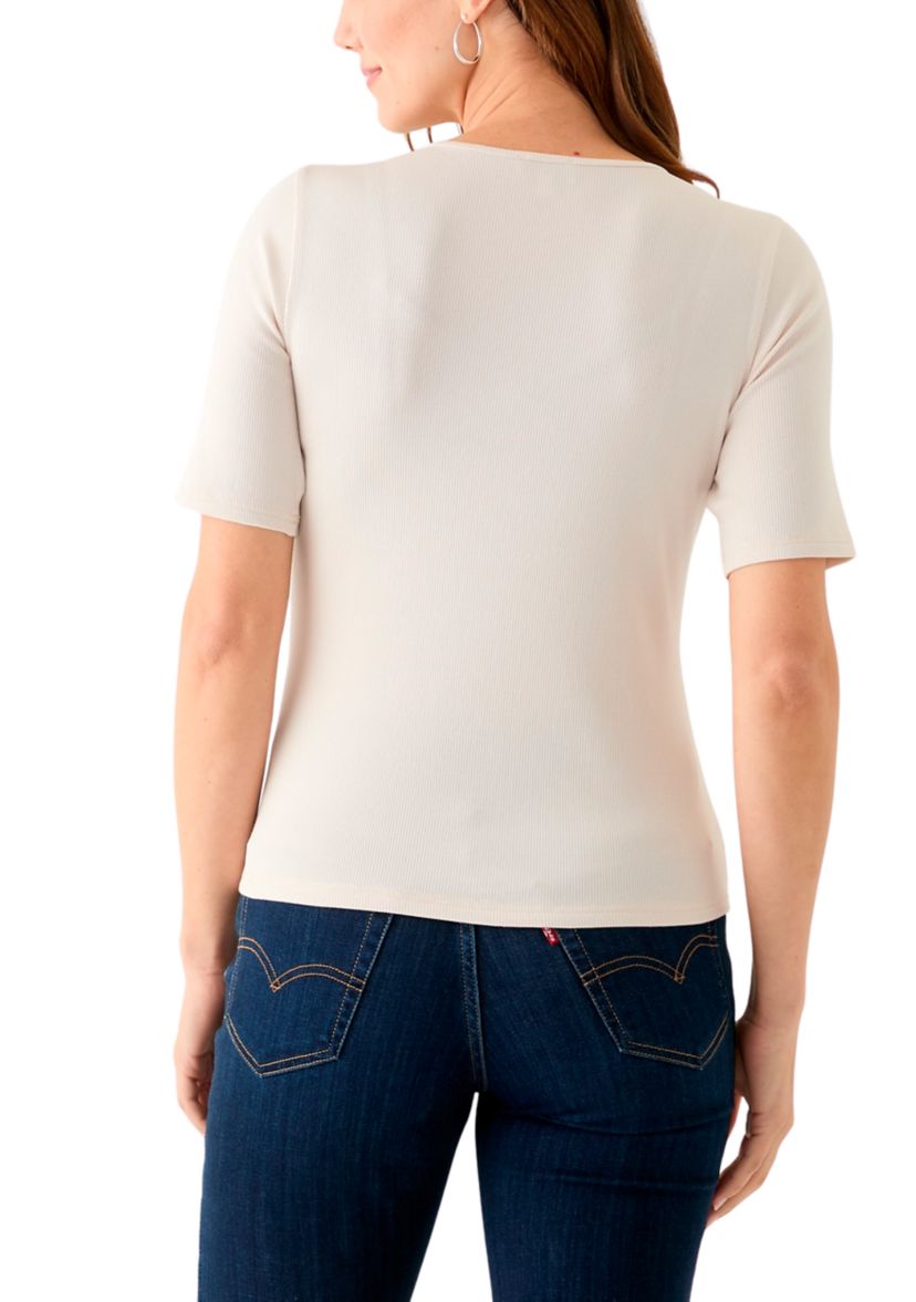 Womens Ribbed Knit Top
