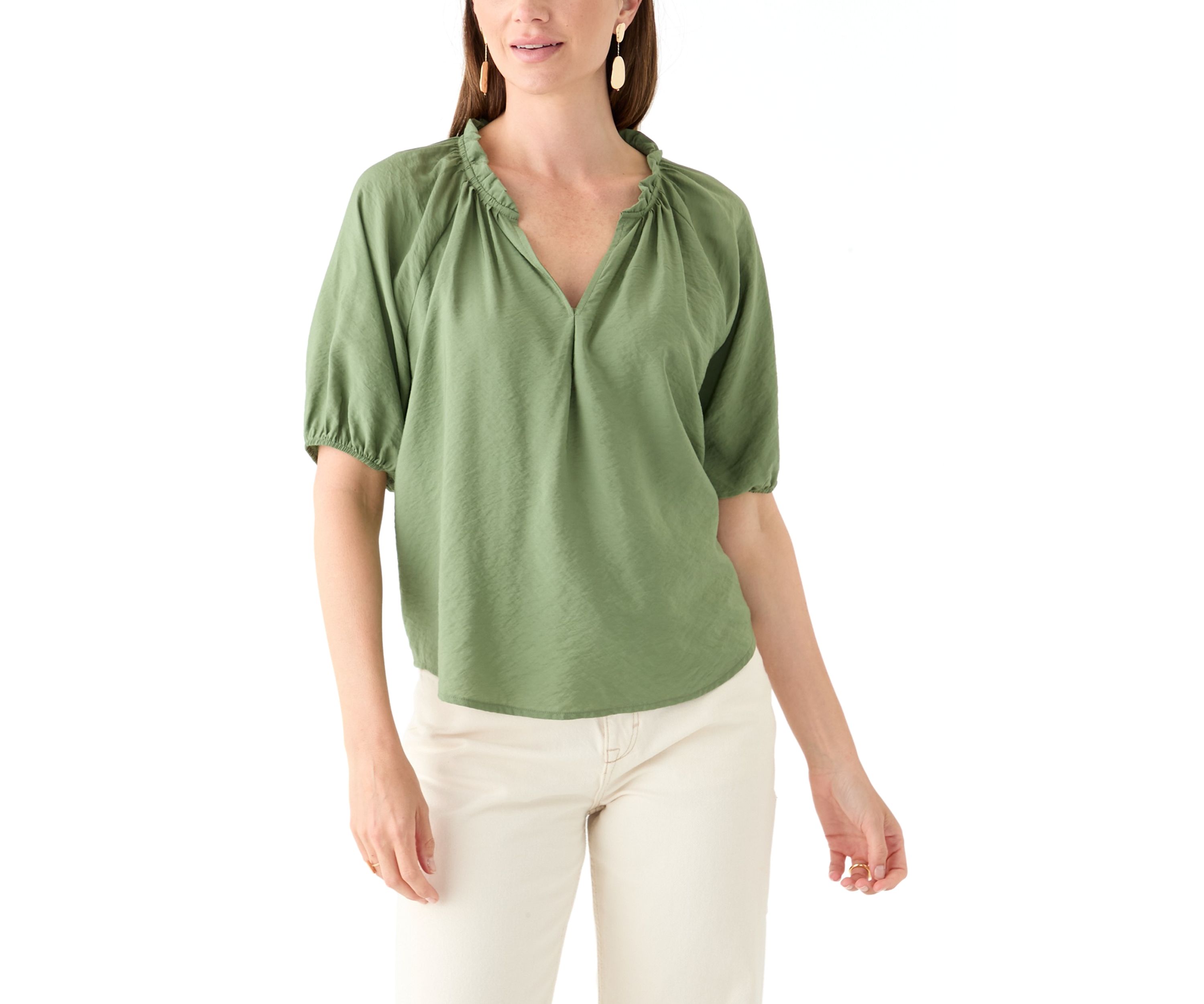 Womens Short Sleeve Airflow Popover Top
