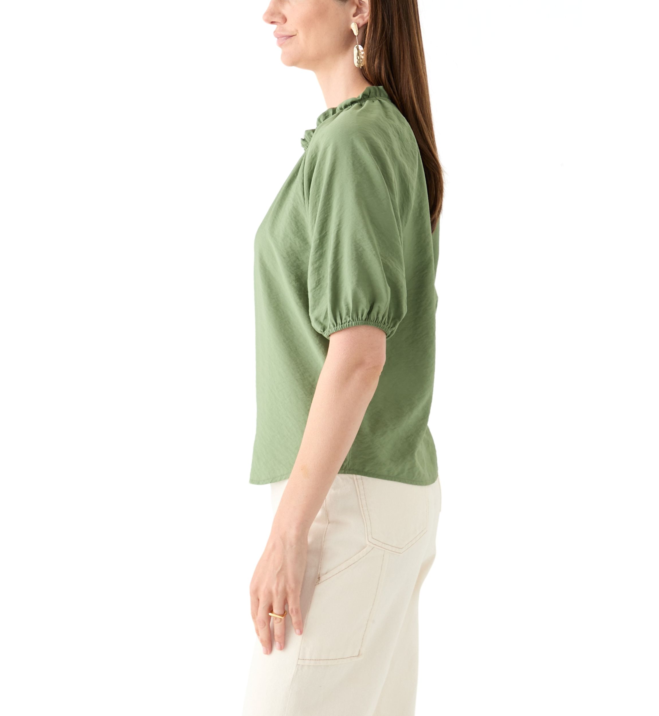 Womens Short Sleeve Airflow Popover Top