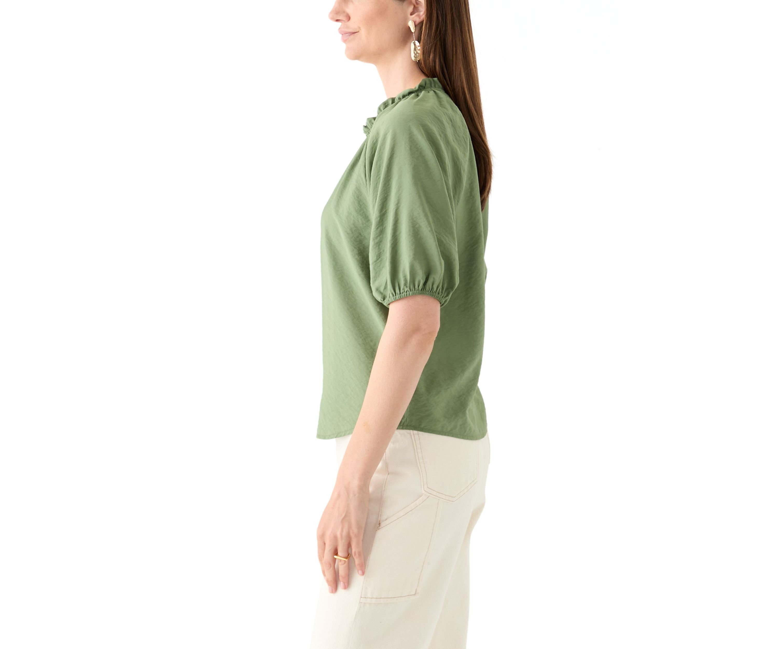 Womens Short Sleeve Airflow Popover Top