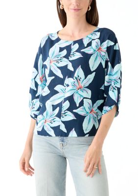 Wonderly Women's 3/4 Sleeve Dolman Printed Top, Small
