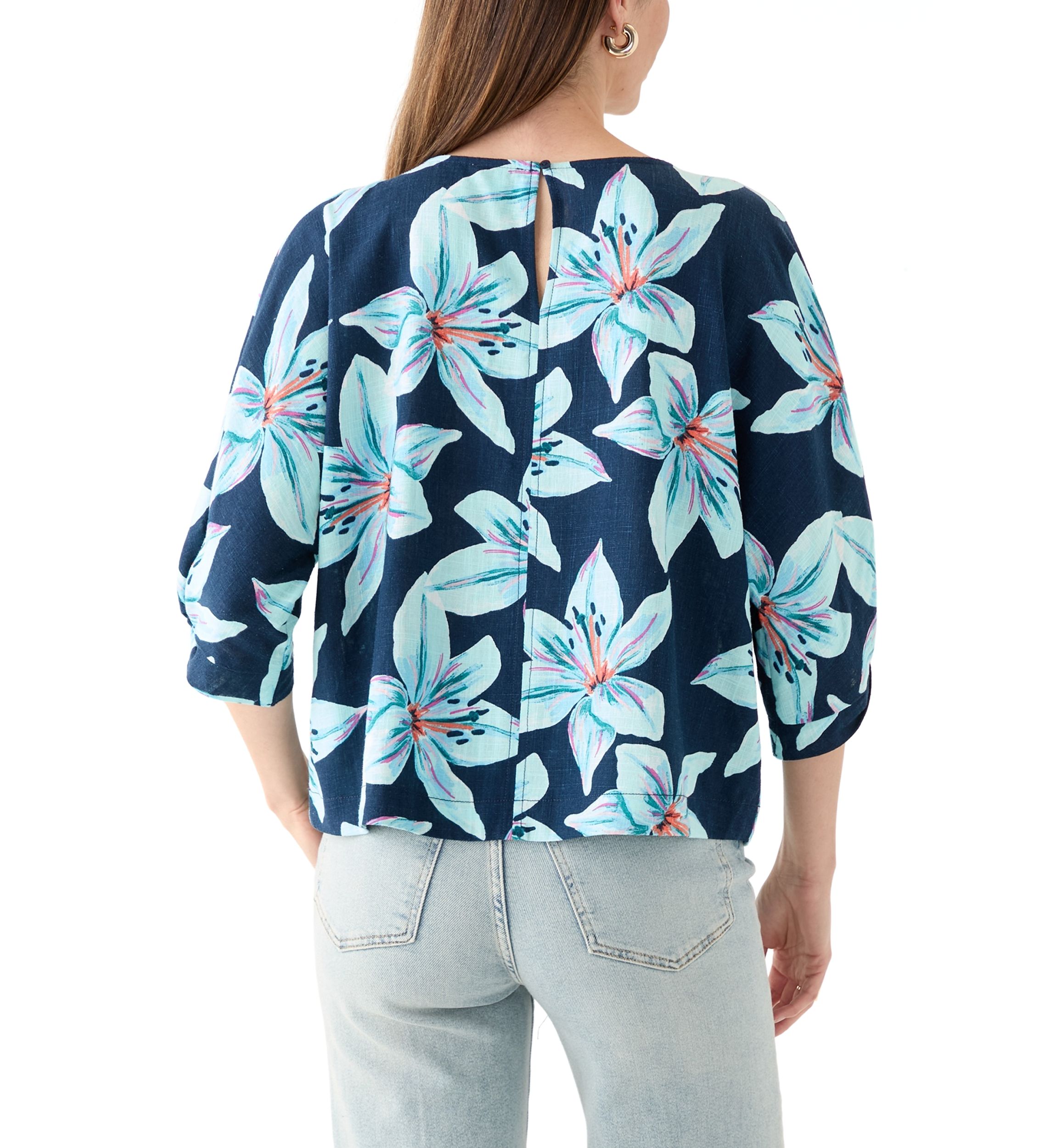 Womens 3/4 Sleeve Dolman Printed Top